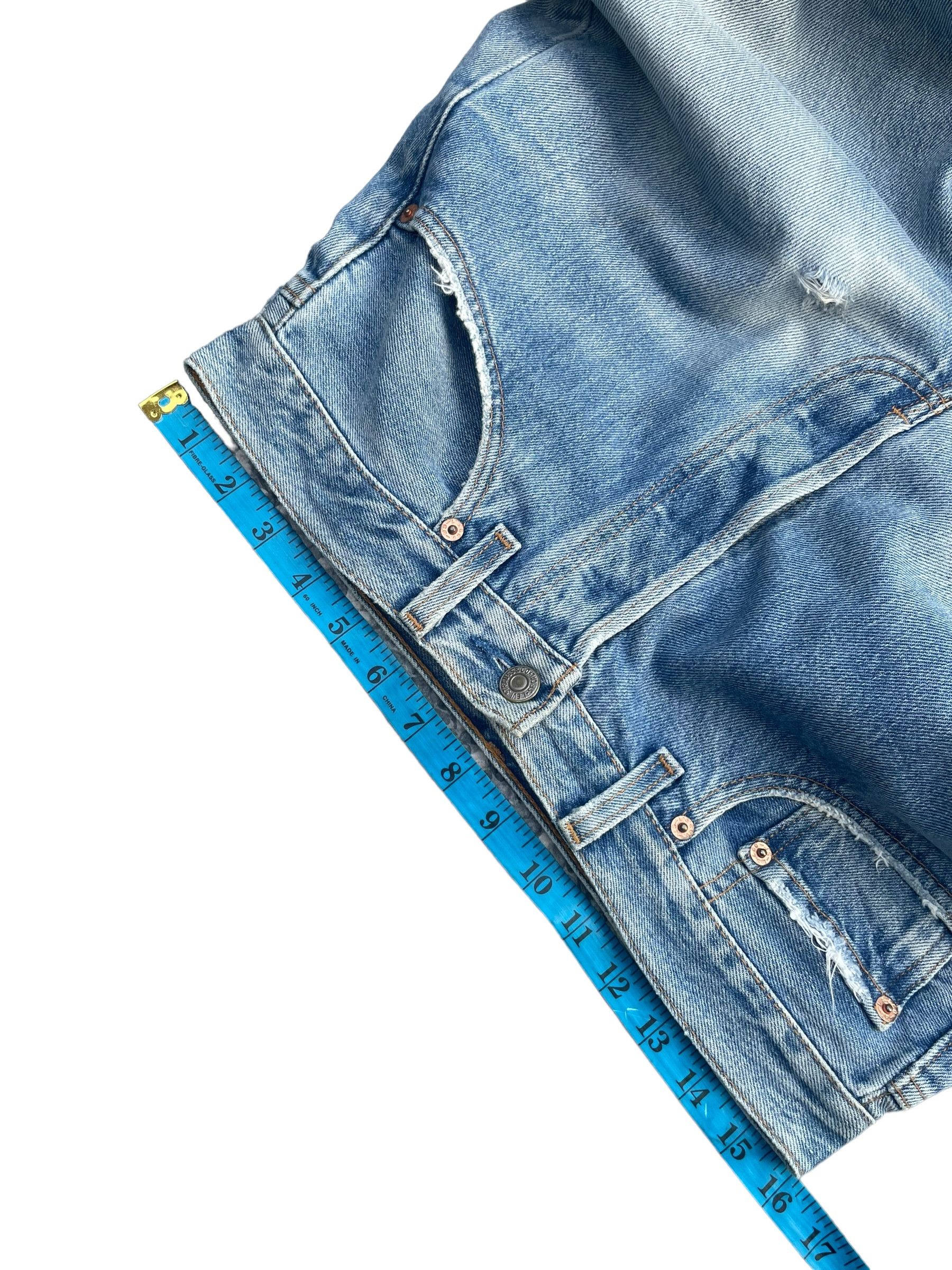Levi's Vintage 1997 Levis 501 e Faded Distresed Denim Size US 31 - 6 Thumbnail