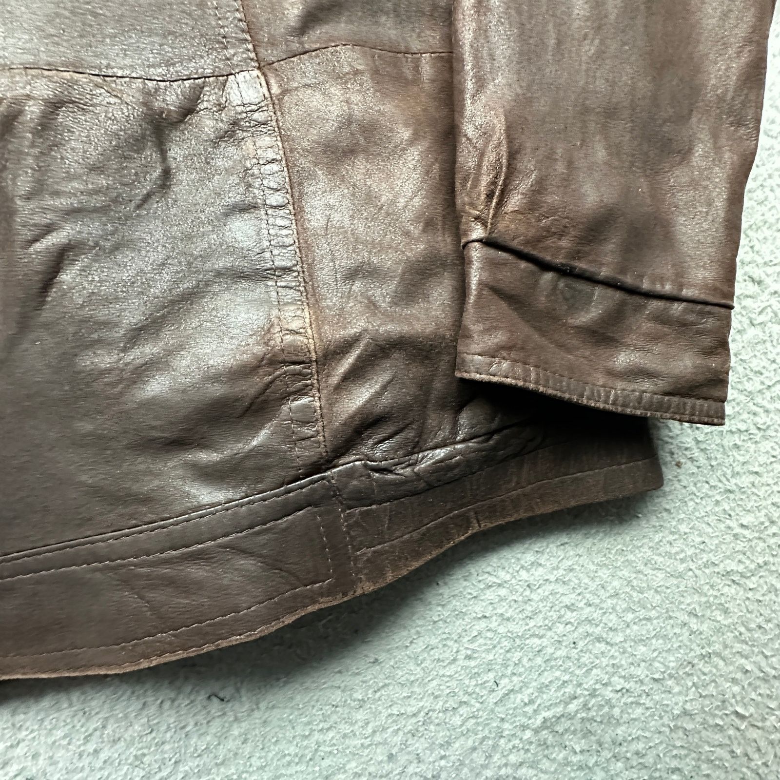 Remy Remy Leather Bomber Full Zip Bomber Jacket Mens XL 46 Brown Size US XL / EU 56 / 4 - 13 Thumbnail