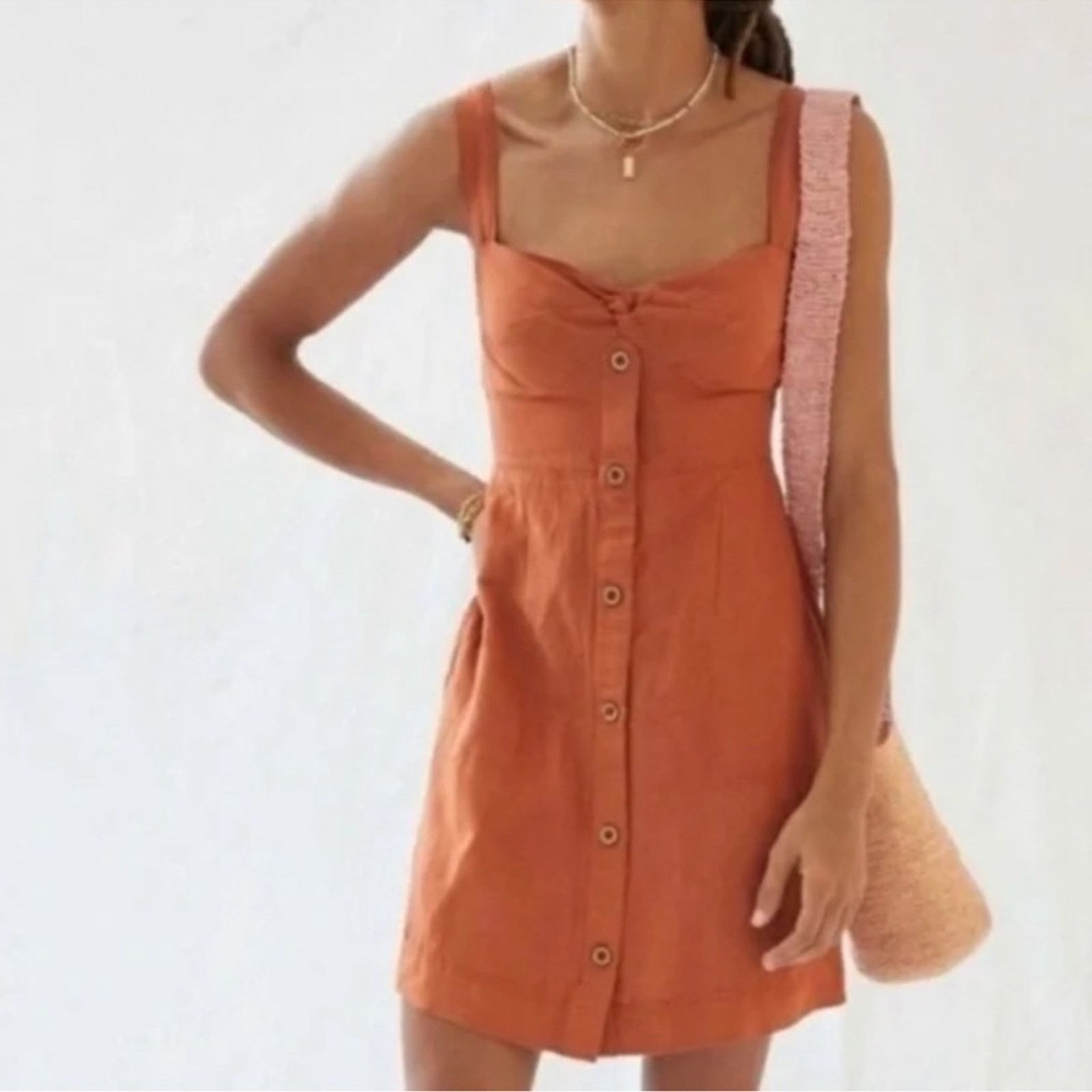 Anthropologie Anthropology Maeve Twist Front Dress Size L / US 10 / IT 46 - 6 Thumbnail