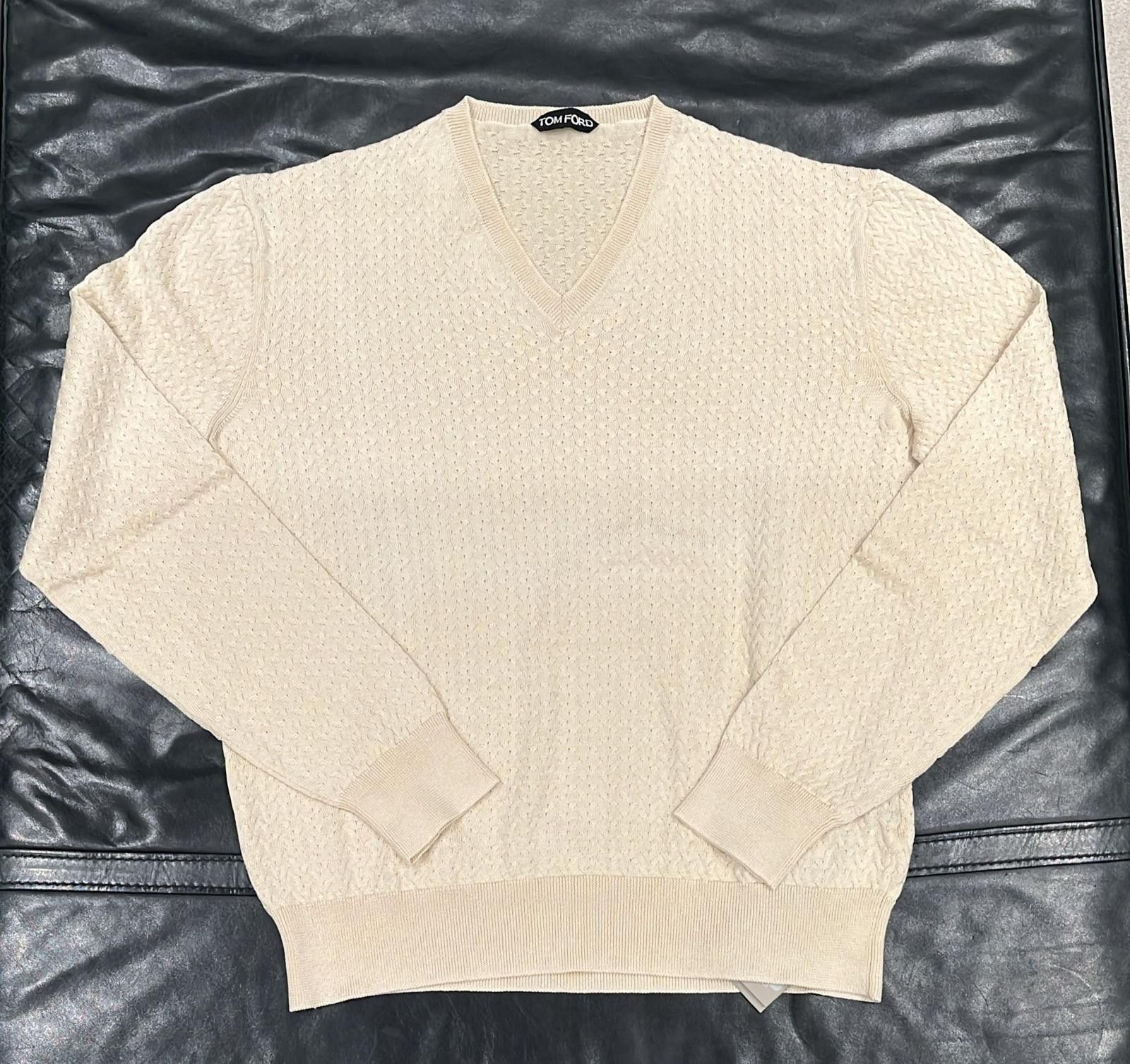 Tom Ford o1loc1c0825 TRIAL Sweater in Ivory Size US M / EU 48-50 / 2 - 1 Preview