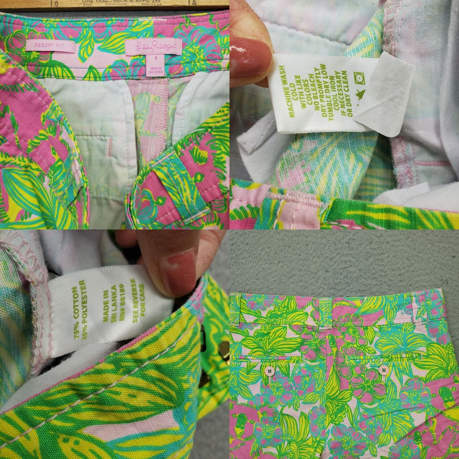 Lilly Pulitzer Lilly Pulitzer Shorts Womens 4 Multi Floral Resort Flat Front Slash Pockets Size 27" / US 4 / IT 40 - 8 Thumbnail