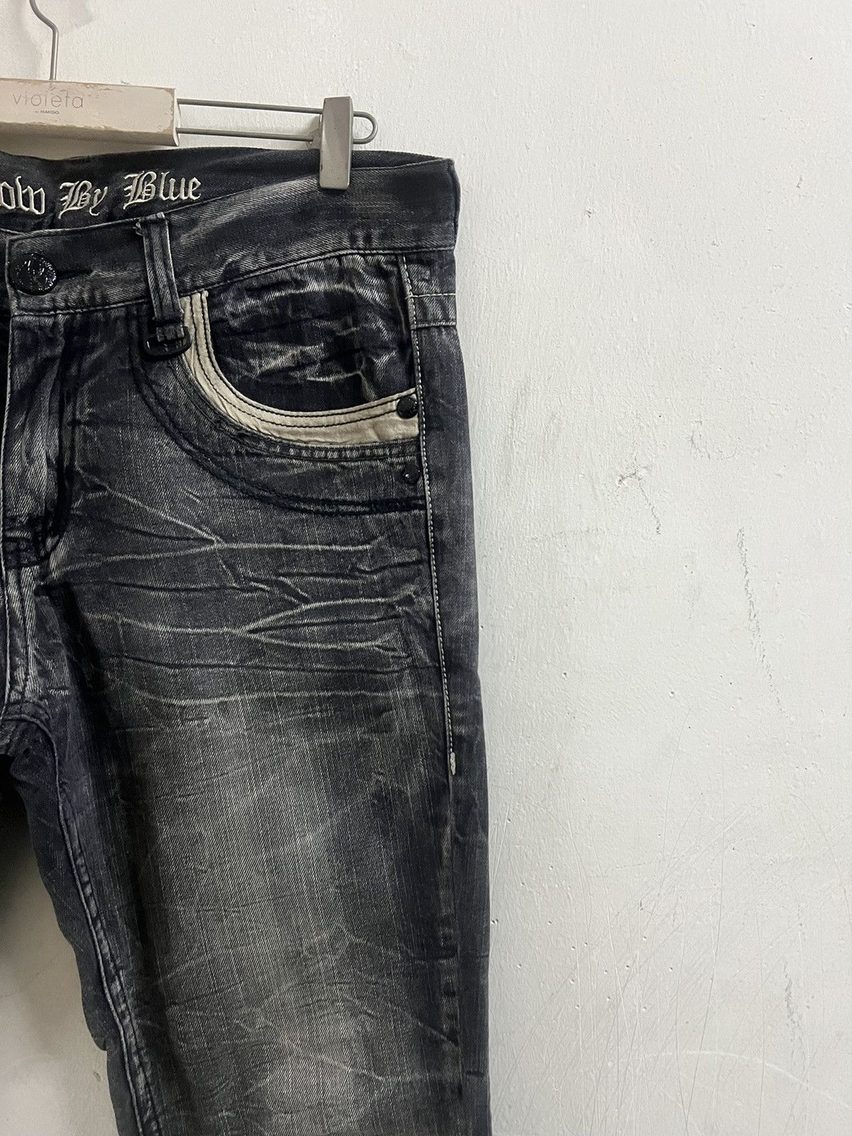 Designer × Hysteric Glamour × Japanese Brand FLARED🔥BLOW BY BLUE DISTRESSED DENIM PANT Size US 36 / EU 52 - 4 Thumbnail