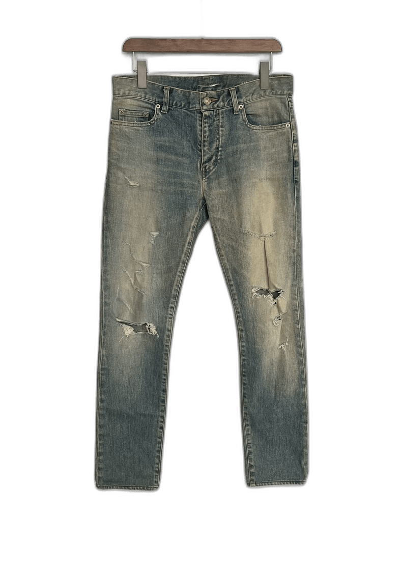 Saint Laurent Paris Saint Laurent Distressed Denim Jeans Size US 30 / EU 46 - 1 Thumbnail