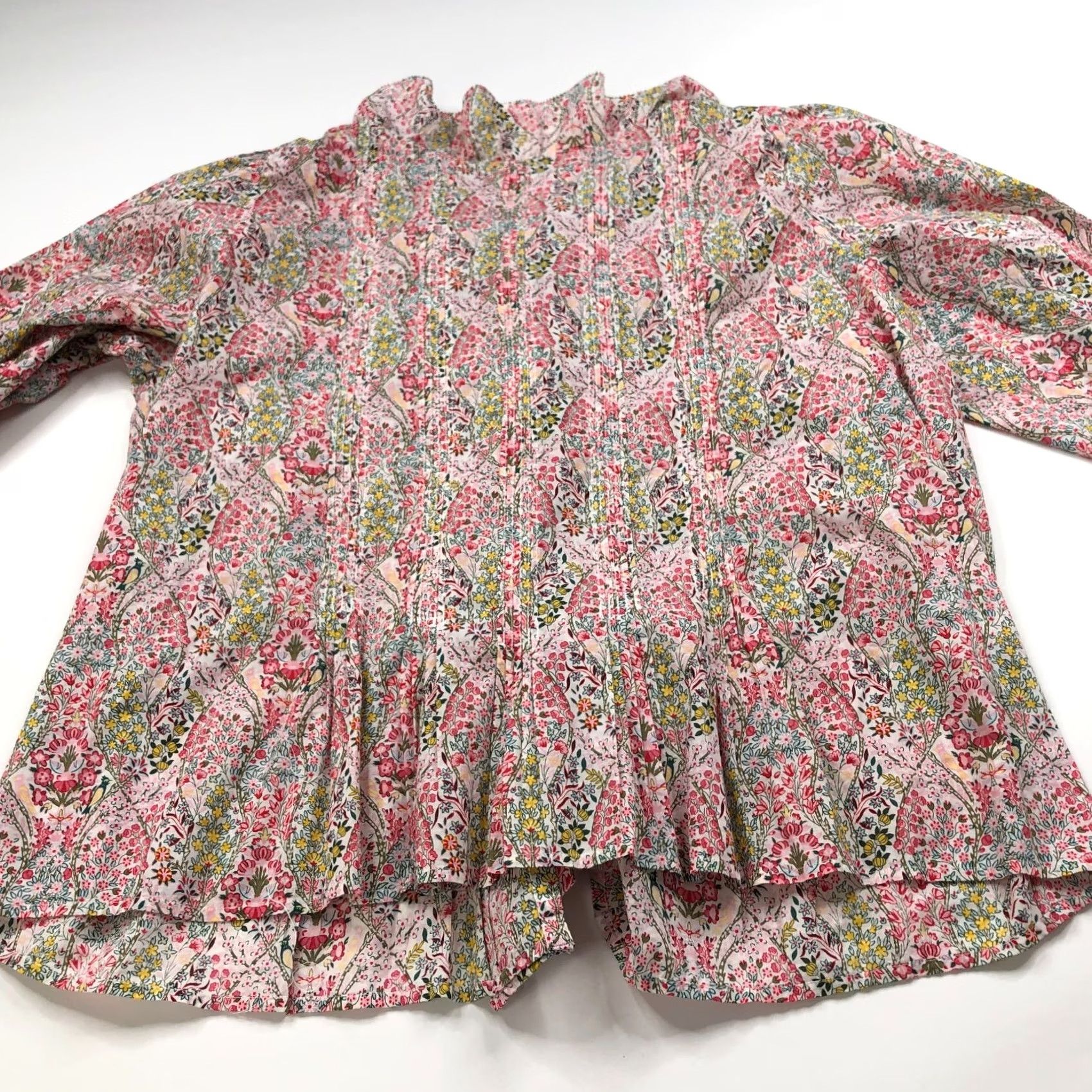 Talbots Talbots Plus 1X Button Long Sleeve Shirt Floral White Size XL / US 12-14 / IT 48-50 - 7 Thumbnail