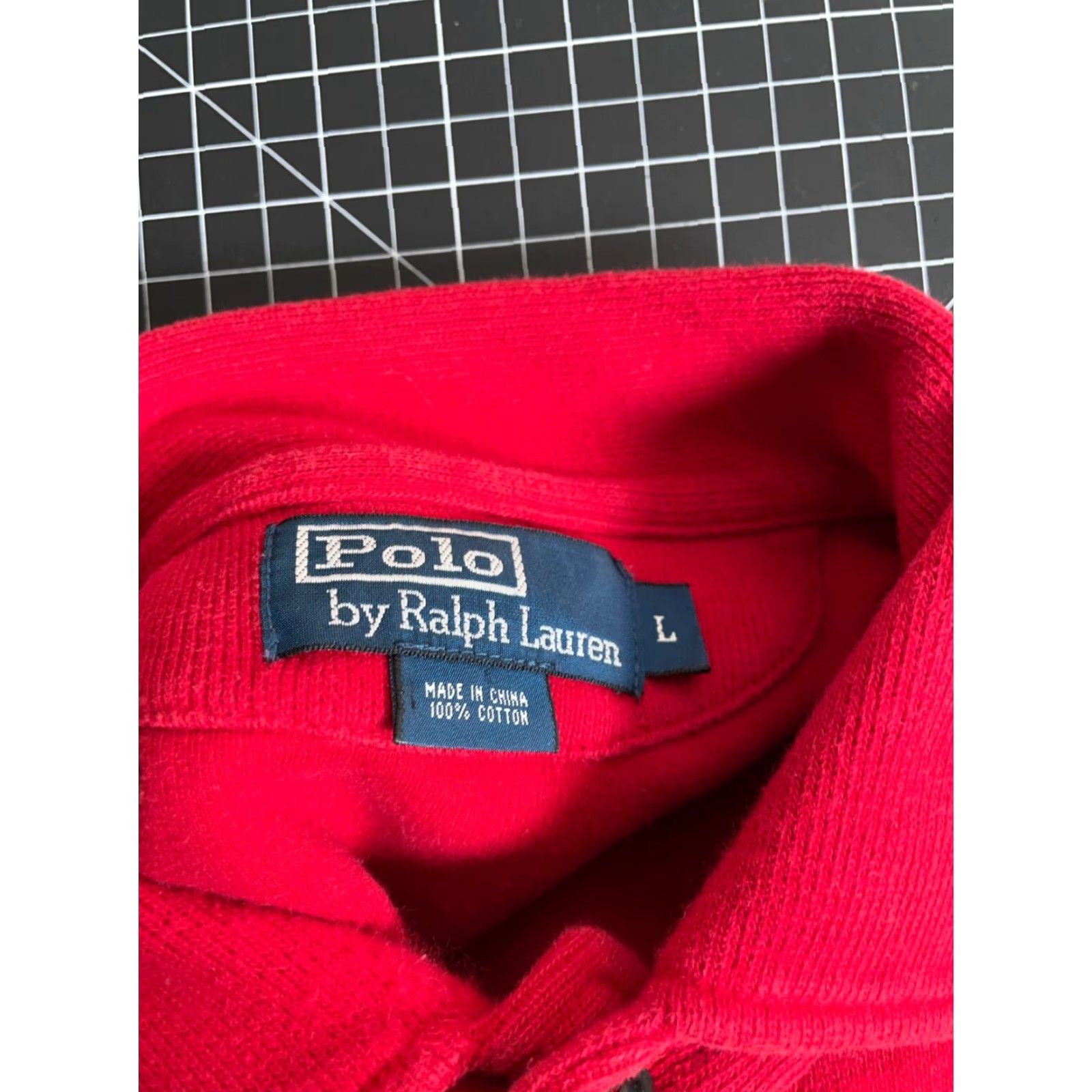 Polo Ralph Lauren VINTAGE Polo Ralph Lauren Cotton Sweater Shirt Adult Large Red Button Neckline Size US L / EU 52-54 / 3 - 4 Thumbnail
