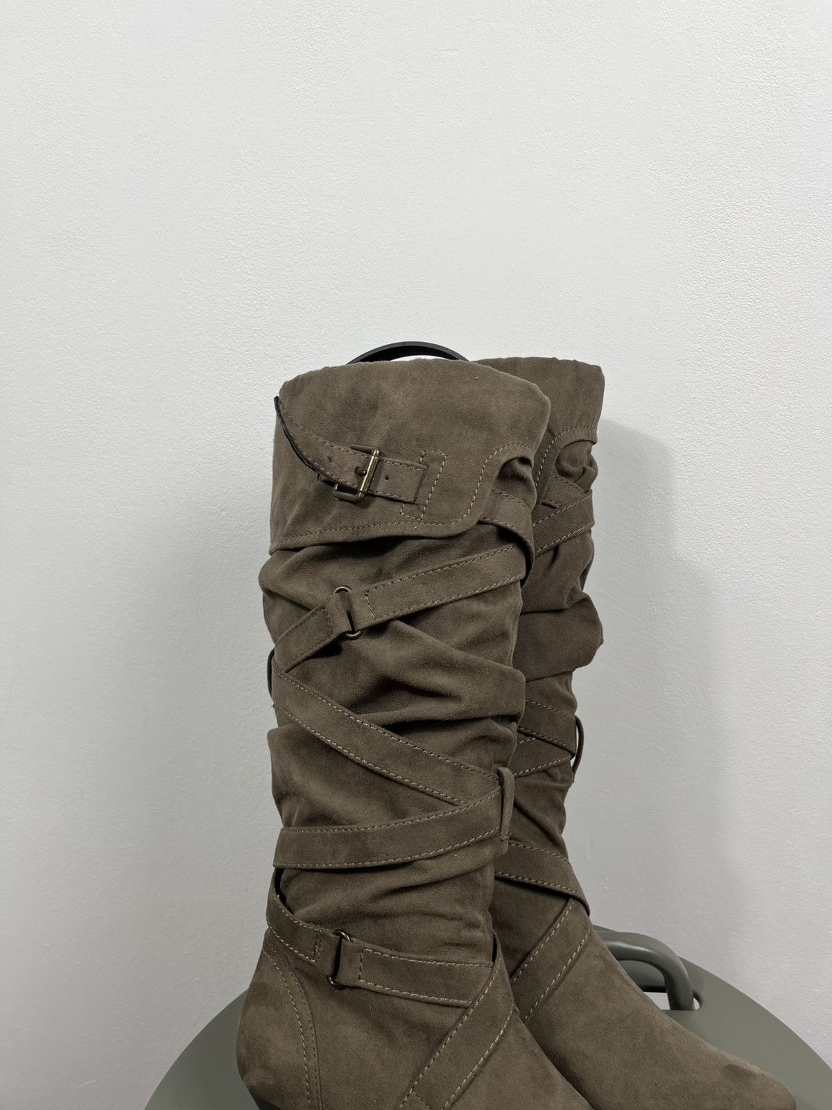 Other Women Knee High Buckle Boots Faux Suede Warm Lined EU 38 Size US 7 / IT 37 - 4 Thumbnail