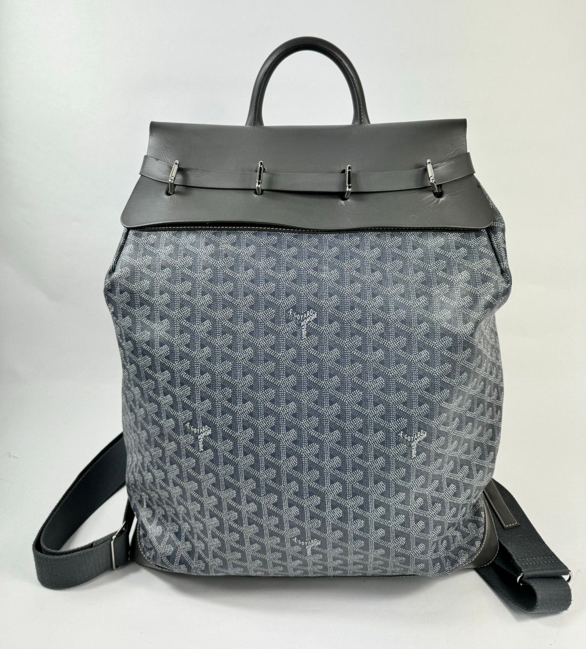 Pre-owned Goyard Steamer Backpack In Grey