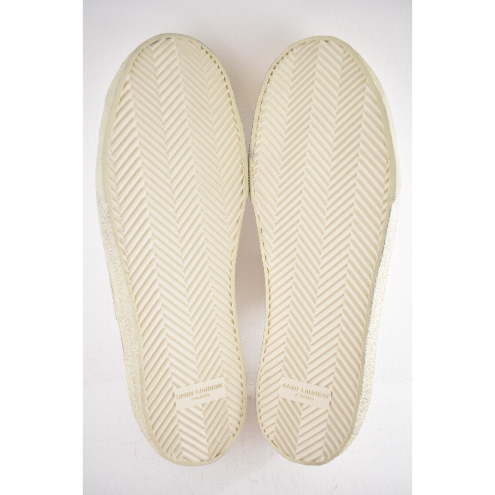 Yves Saint Laurent Saint Laurent Mens SL 37 Court Diamond White Flat Low Top Size US 11 / EU 44 - 14 Thumbnail