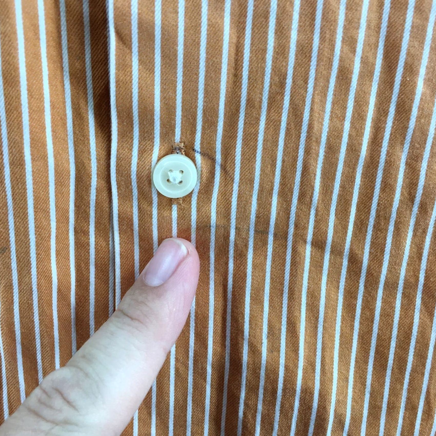 Banana Republic Banana Republic Button Up Shirt Men L Orange Striped Cotton Long Sleeve Collared Size US L / EU 52-54 / 3 - 7 Thumbnail