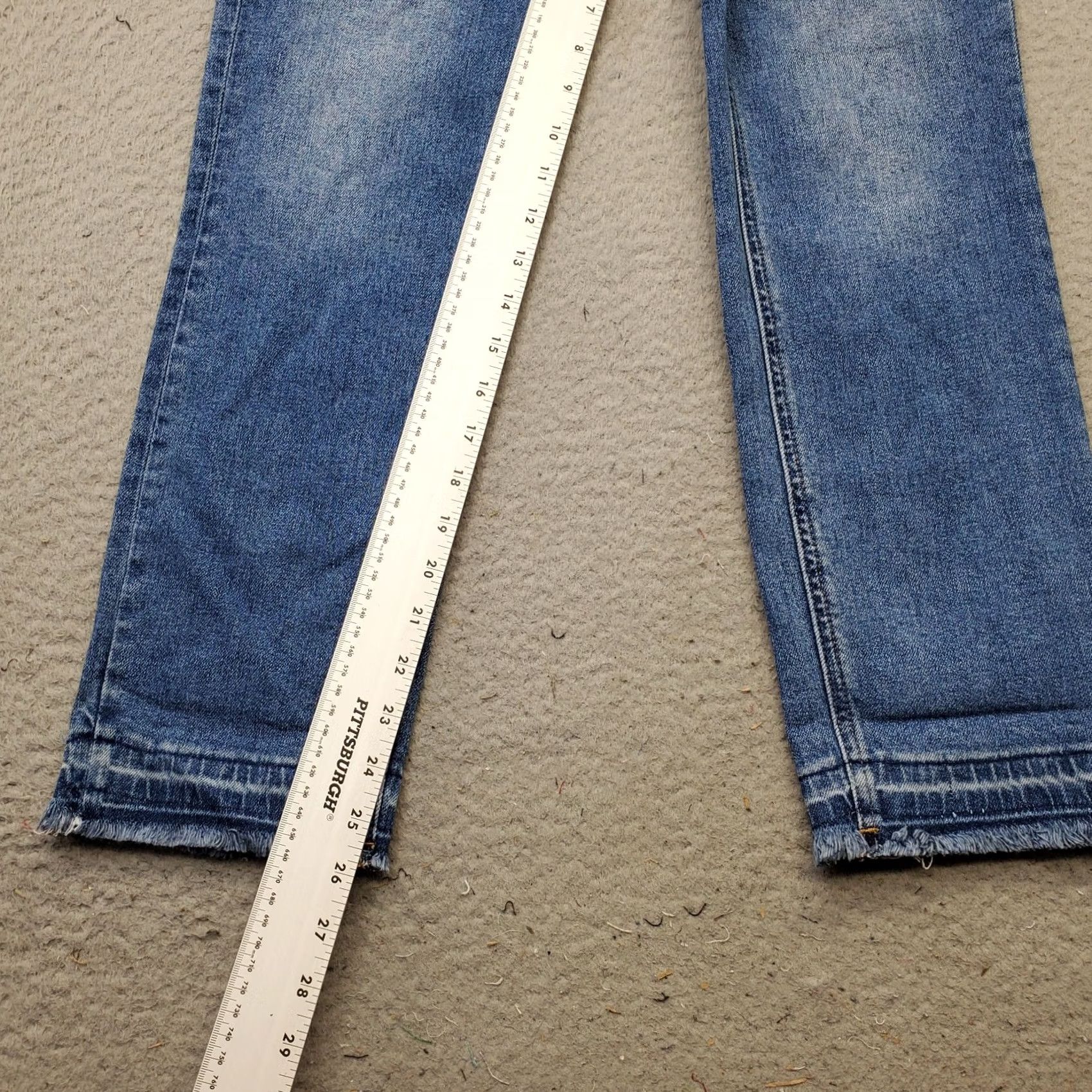 Vintage Mica Jeans Womens Size 24 Blue Flat Front High Waisted Straight Leg Den​im - Los Angeles - 5-Pocket - Regular Fit Size 42" / US 20 - 4 Thumbnail