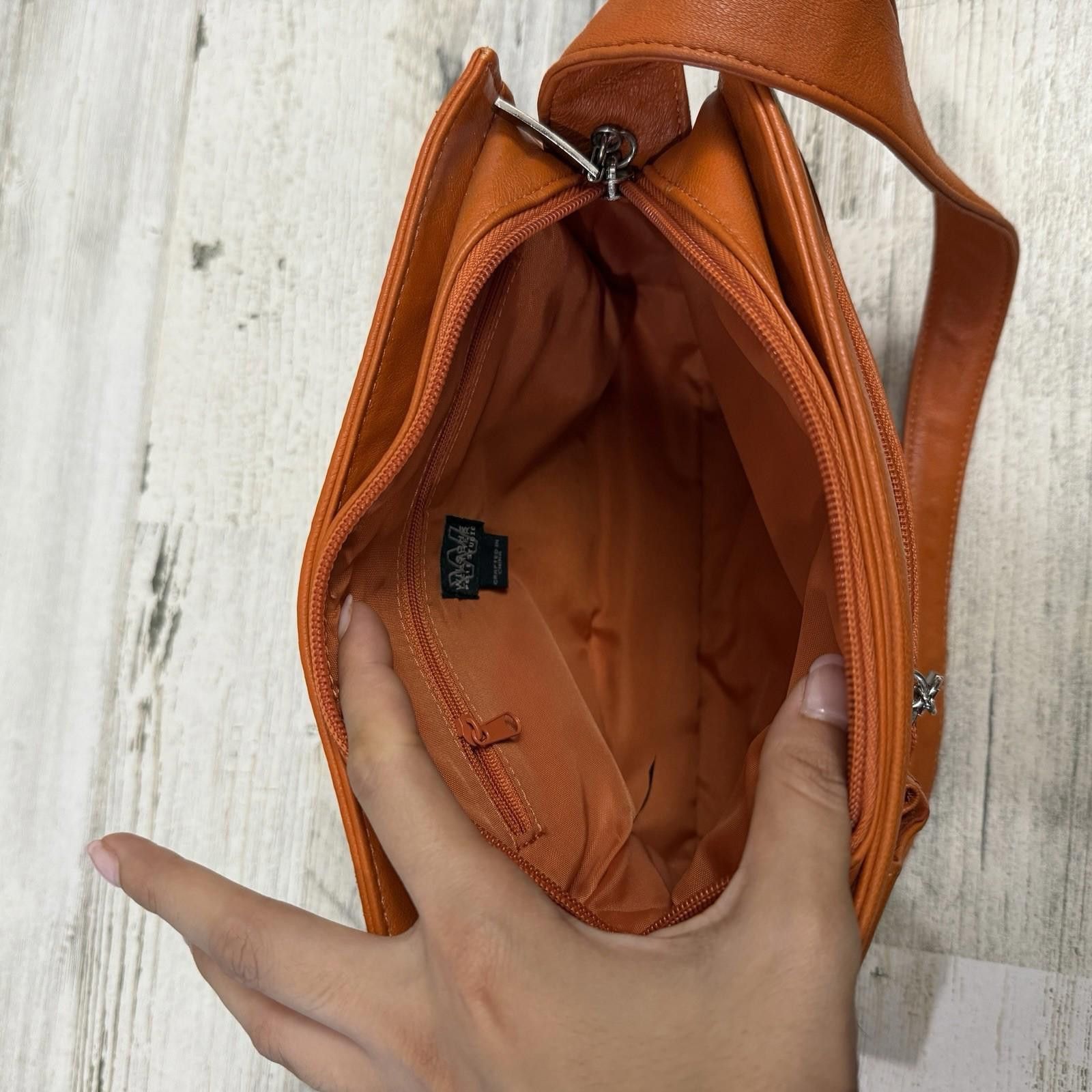 Designer Orange Pelle Studio Leather Y2K Shoulder Bag Size ONE SIZE - 6 Thumbnail