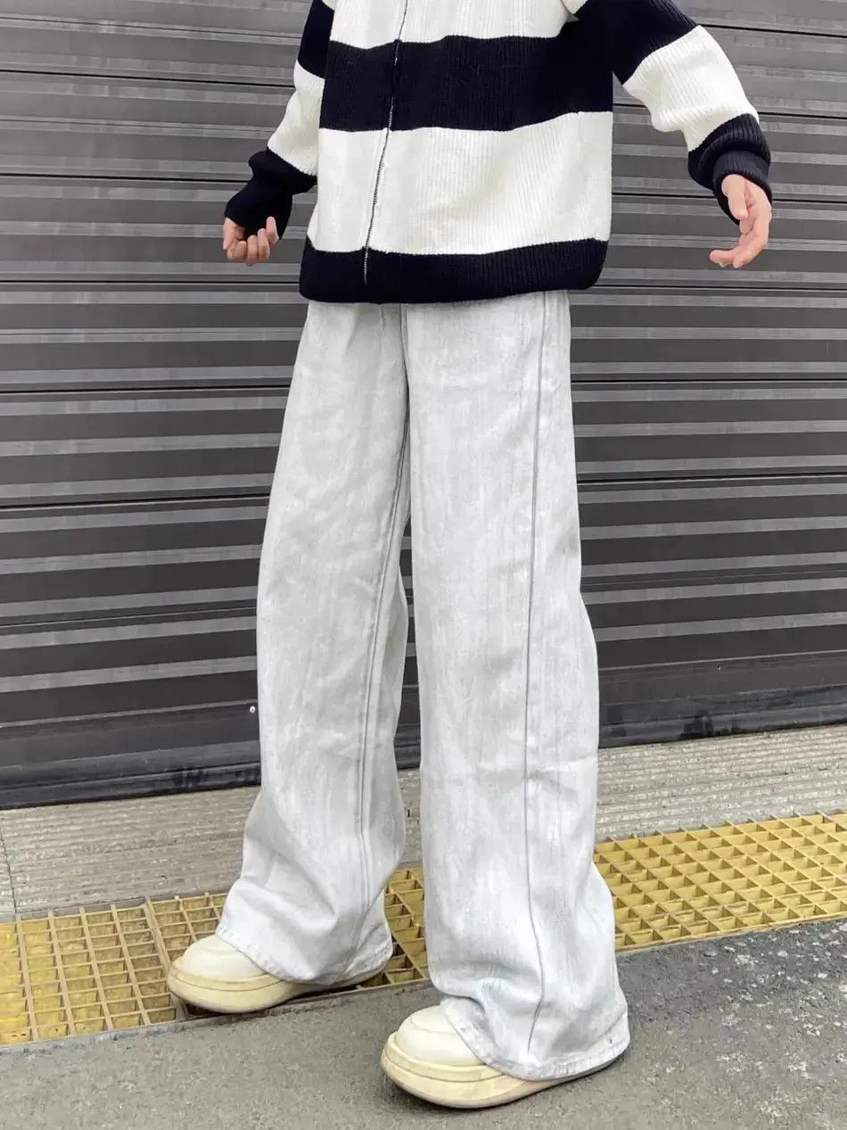 Japanese Brand Retro straight leg wide leg jeans Size US 30 / EU 46 - 3 Thumbnail