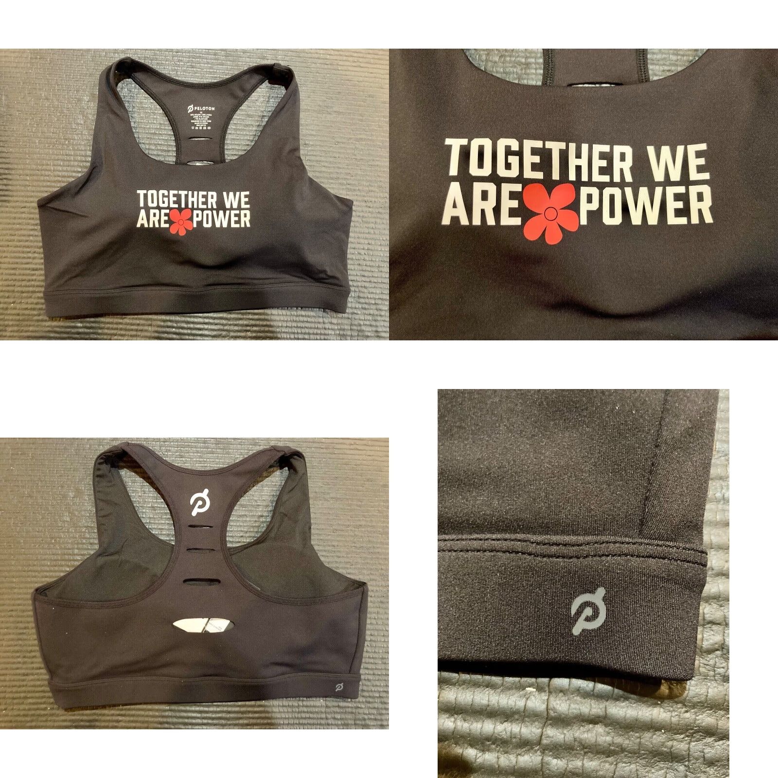 Vintage PELOTON Sports Bra Together We Are Power Womens Black 3X NWT Advance Sophia Adjustable Padded Racerback High Support Size ONE SIZE - 8 Thumbnail