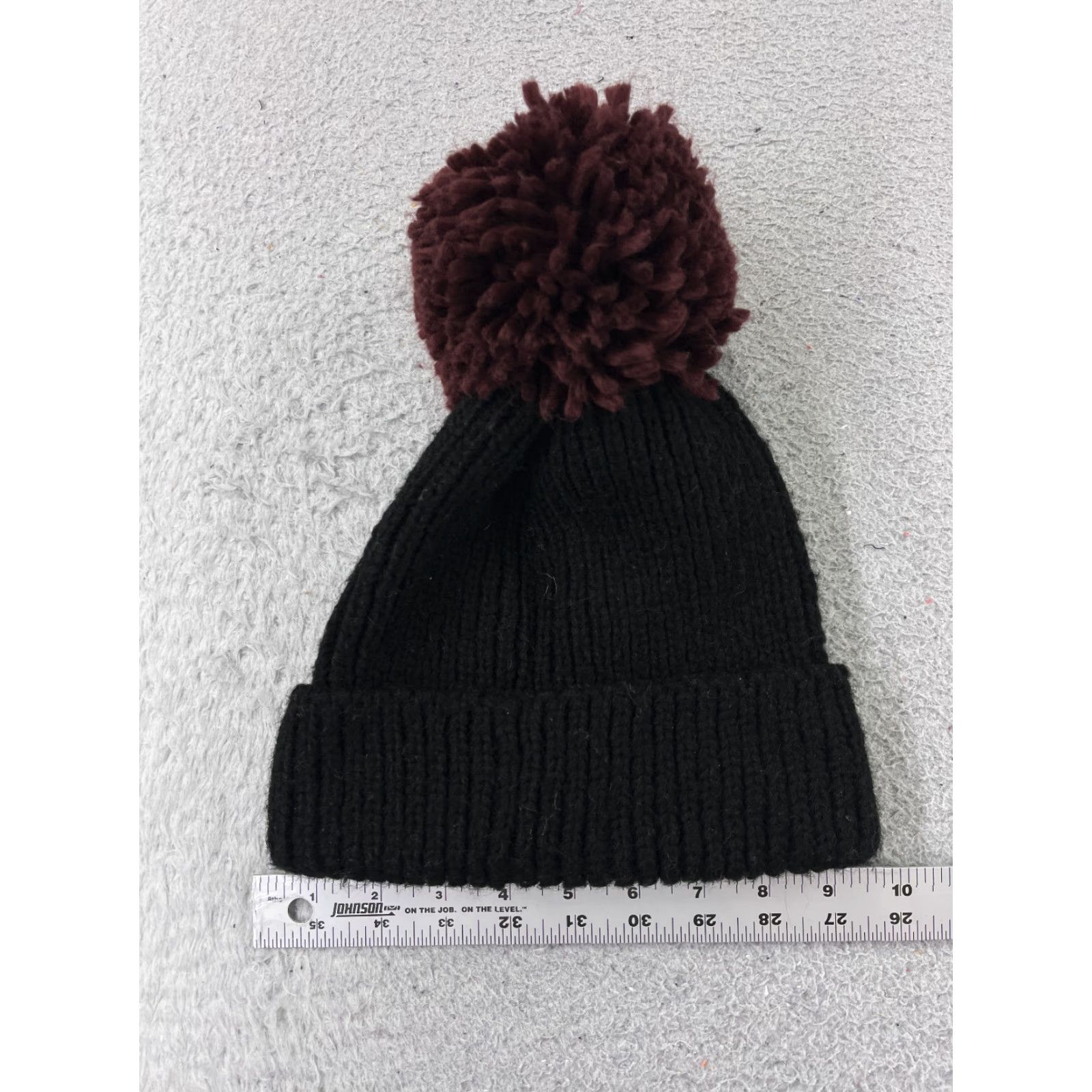 Vintage Wild Fable Beanie Toque Womens One Size Black Purple Knit Acrylic Poly Blend Size ONE SIZE - 3 Thumbnail