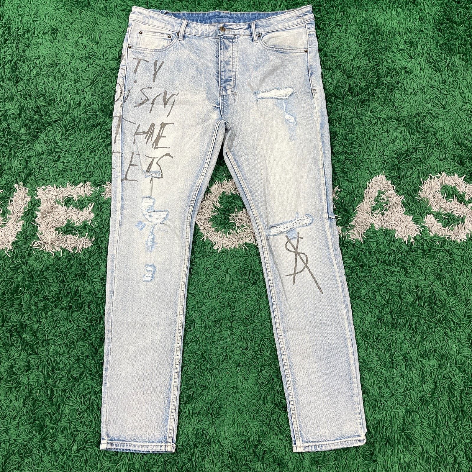Ksubi Ksubi Chitch Washed Out Royalty Blue Denim Jeans Pants Size US 38 / EU 54 - 1 Thumbnail