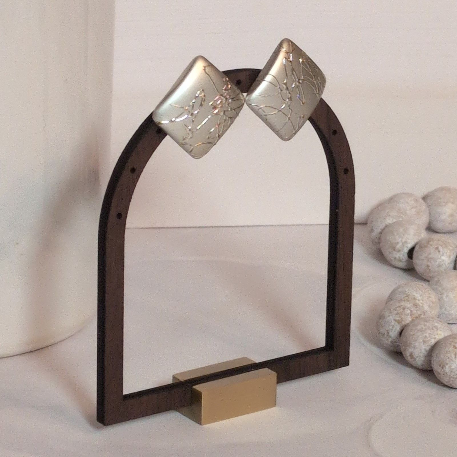 Vintage VTG 1980s Silver-Tone Abstract Square Pierced Post Earrings Size ONE SIZE - 3 Thumbnail