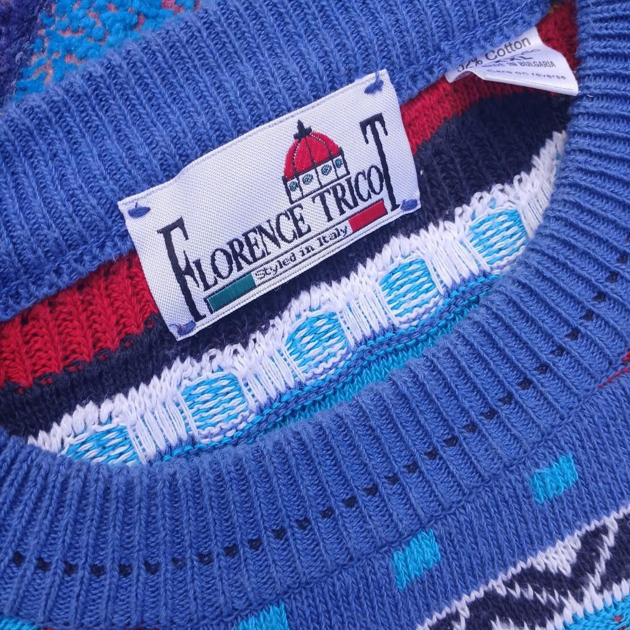 Florence Tricot Vintage 90s 3D knit jumper Size US XXL / EU 58 / 5 - 3 Thumbnail