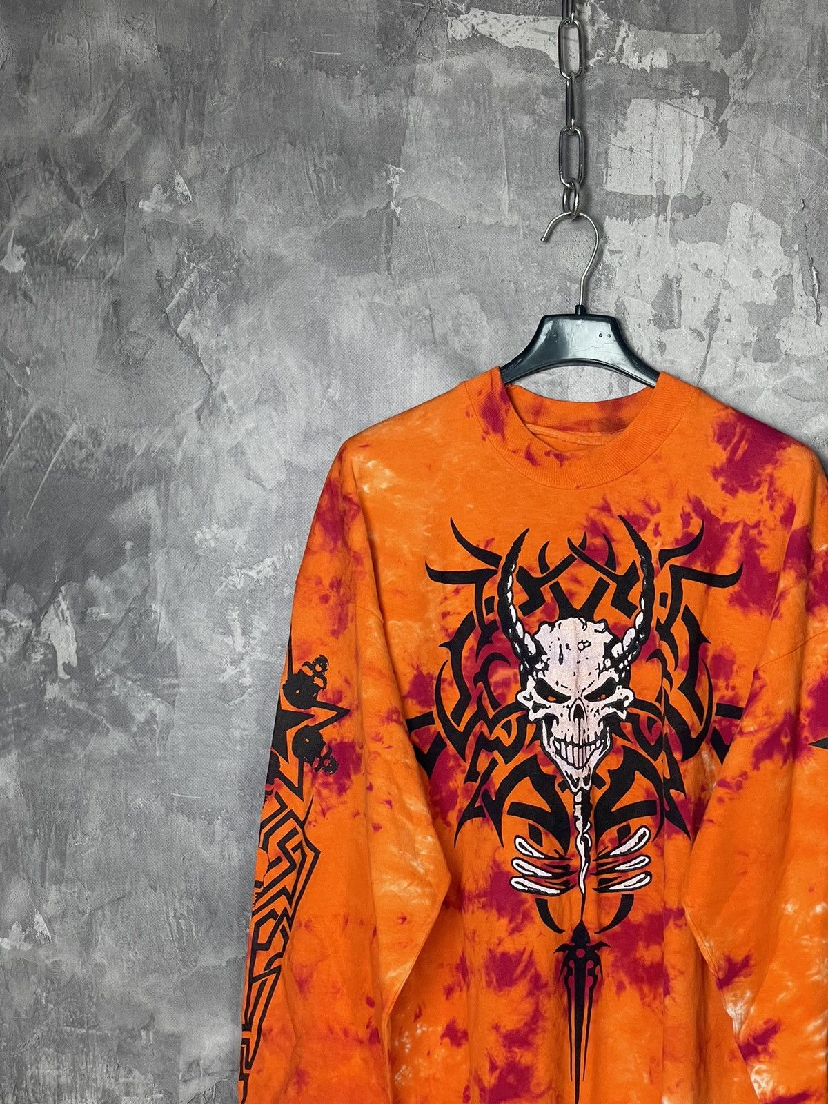 Vintage Y2K Crazy skull Printed longsleeve All Over Rare Size US L / EU 52-54 / 3 - 4 Thumbnail