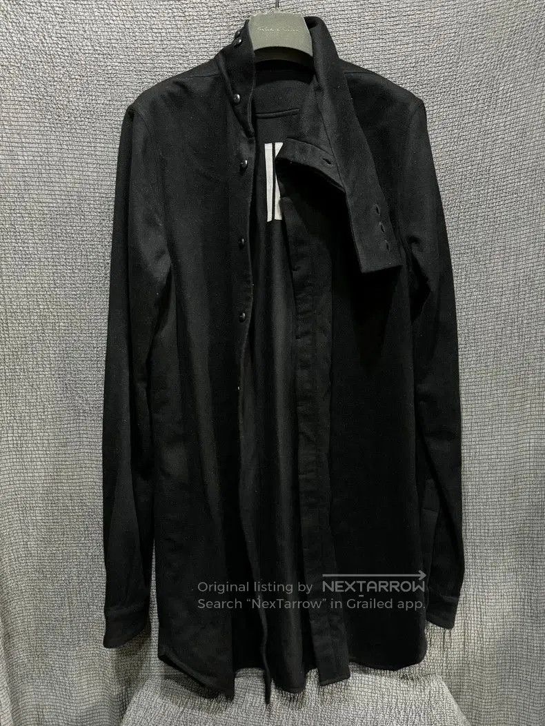 Rick Owens Rick Owens 15FW Asymmetric Collar Wool Shirt . Size US L / EU 52-54 / 3 - 8 Thumbnail