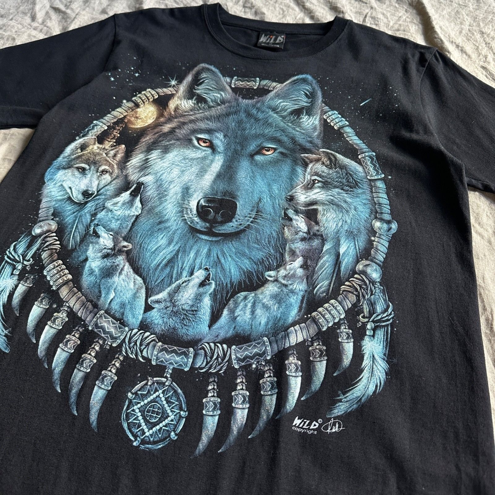 Vintage Vintage Wolf Dreamcatcher Graphic T-Shirt 9404AC Size US M / EU 48-50 / 2 - 2 Thumbnail