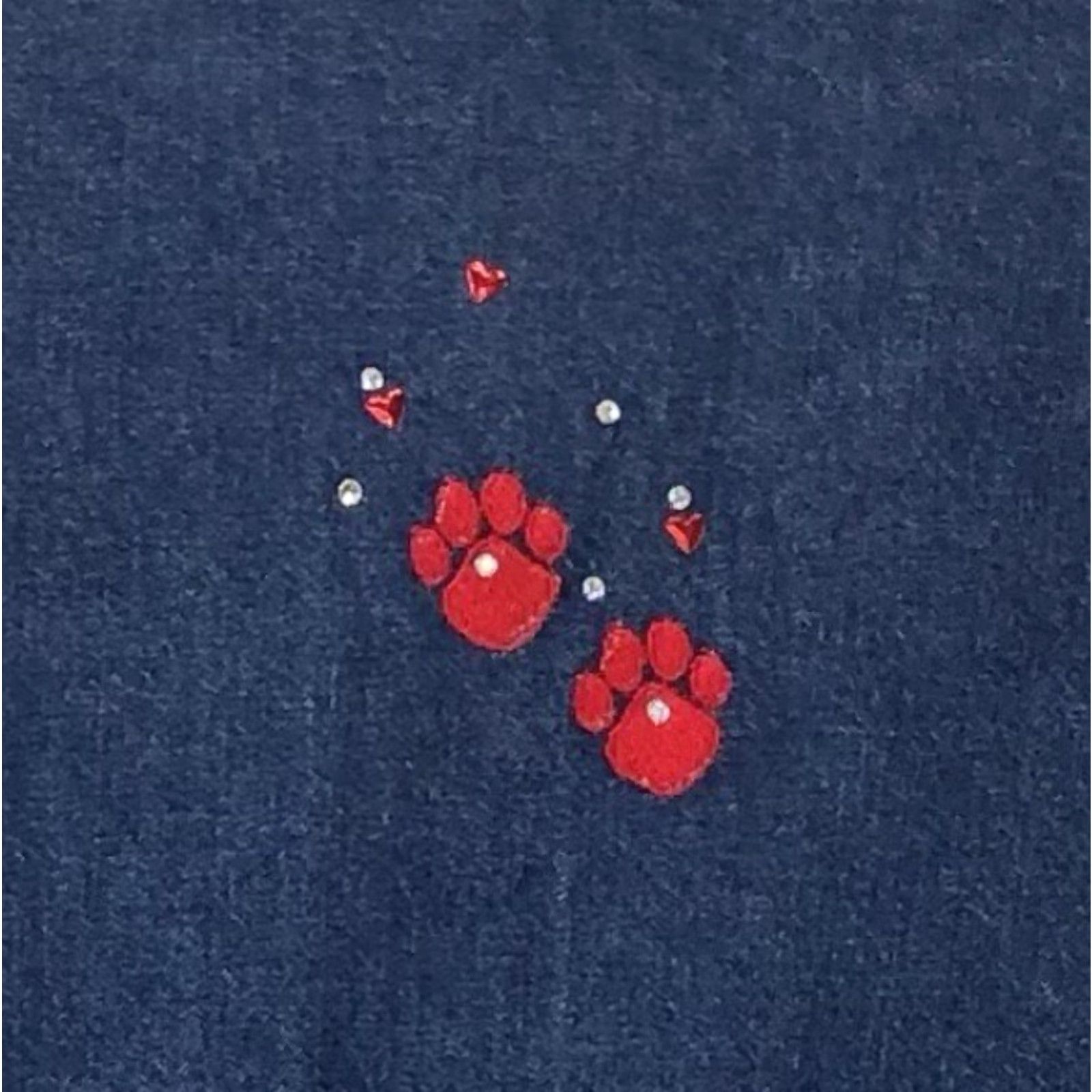 Vintage VINTAGE White Stag Maxi Denim Dress L Blue Jean Beads Dog Mom Puppy Paws Embroidered SnapUp Size 36" / US 14 / IT 50 - 3 Thumbnail