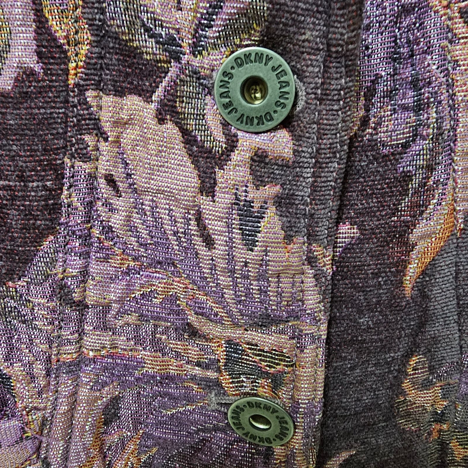 DKNY DKNY Womens Purple/Pink Brocade Tapestry Floral Jacket Small Size S / US 4 / IT 40 - 4 Thumbnail