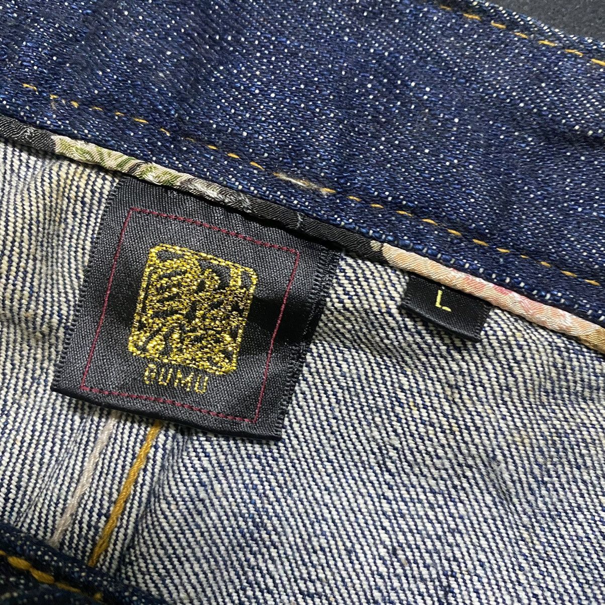 Karakuri Tamashii GUMU Denim Embroidery Multi Pocket Japan Motif Jeans Size US 34 / EU 50 - 15 Thumbnail