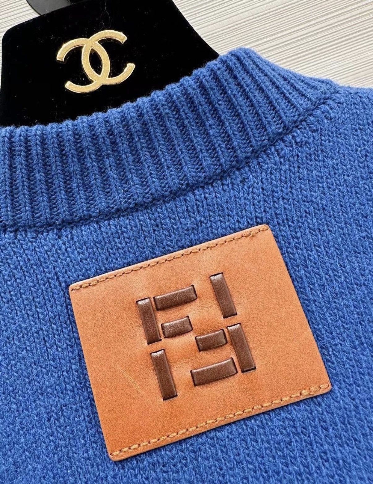 Fendi FENDI Klein Blue Wool Knit Cardigan J33 Size XS / US 0-2 / IT 36-38 - 6 Thumbnail