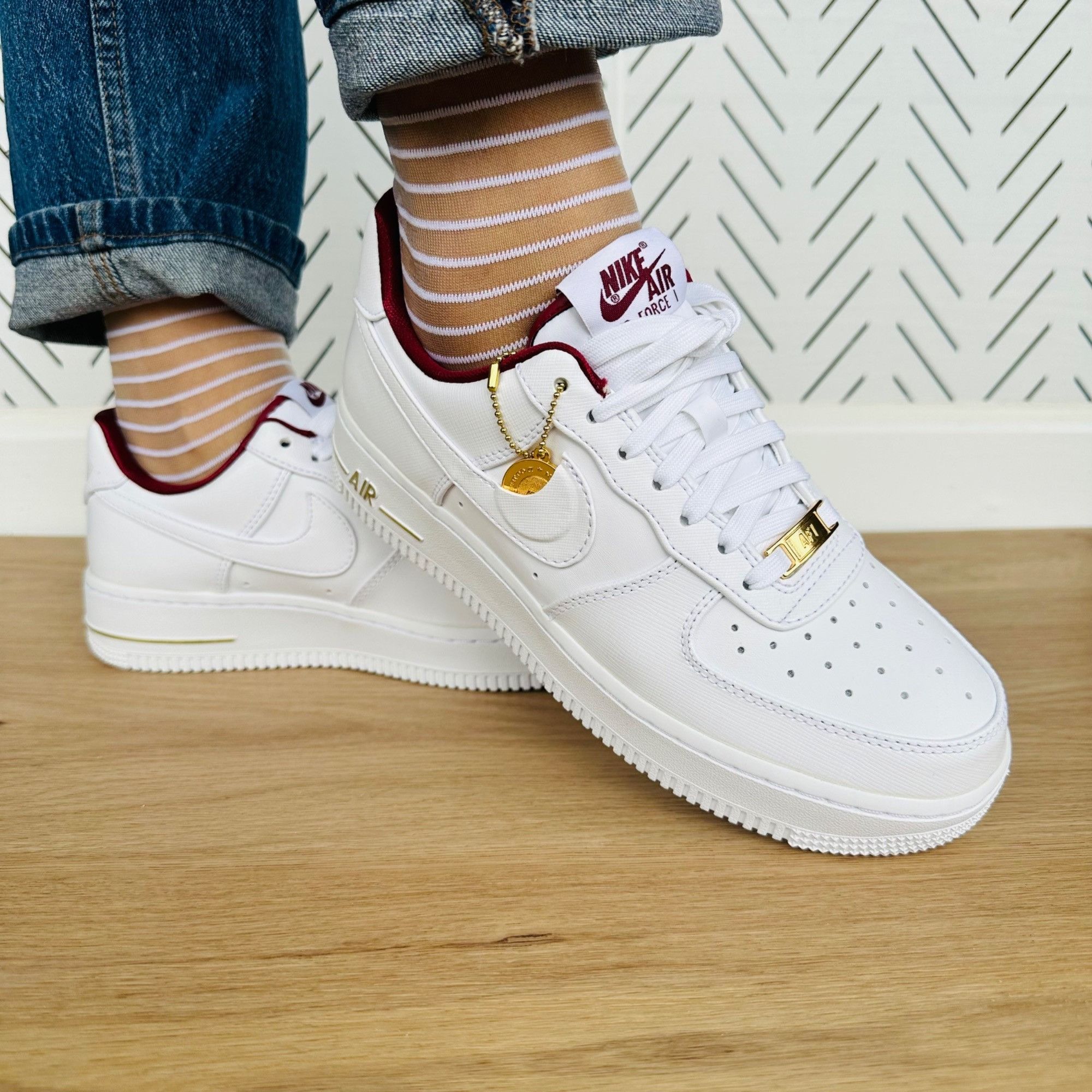 Nike Nike Air Force 1 07 SE Women Shoes 9.5 White Red Gold DV75 Grailed