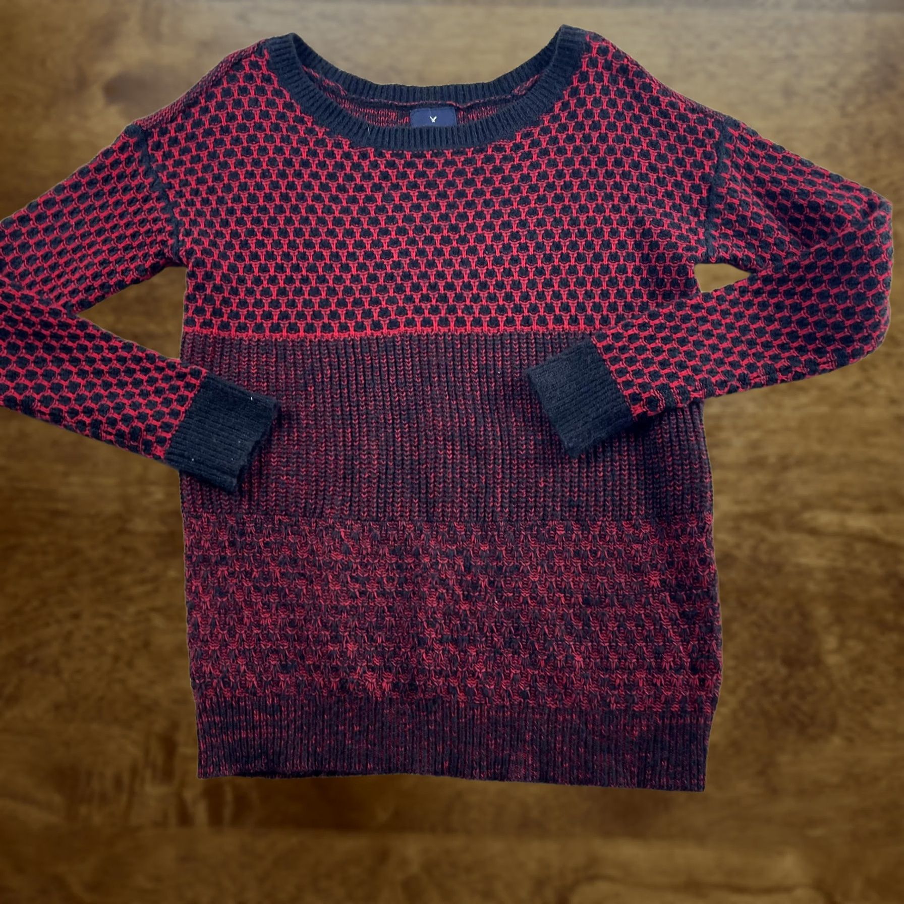 American Eagle Outfitters VINTAGE American Eagle Outfitters Sweater Womens Small Red Black Knit Geometric Size S / US 4 / IT 40 - 1 Thumbnail