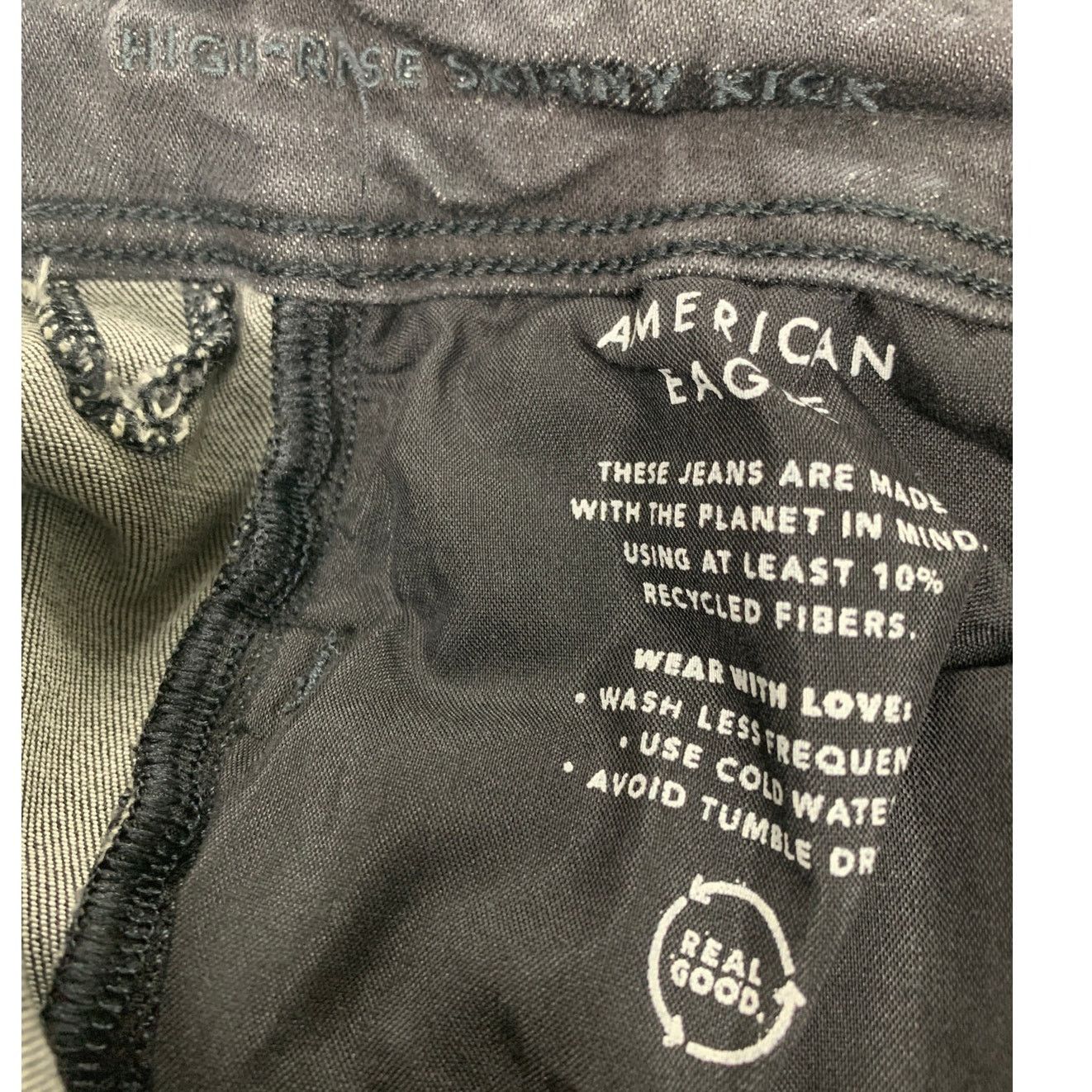 American Eagle Outfitters New American Eagle Womens Size 4 Skinny Denim Black Jeans Size 27" / US 4 / IT 40 - 6 Thumbnail