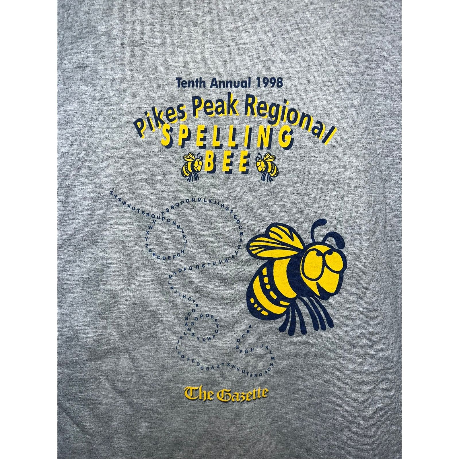 Hanes Vintage Spelling Bee Shirt Pikes Peak 1998 Gray Tee 90s XL Size US XL / EU 56 / 4 - 2 Thumbnail