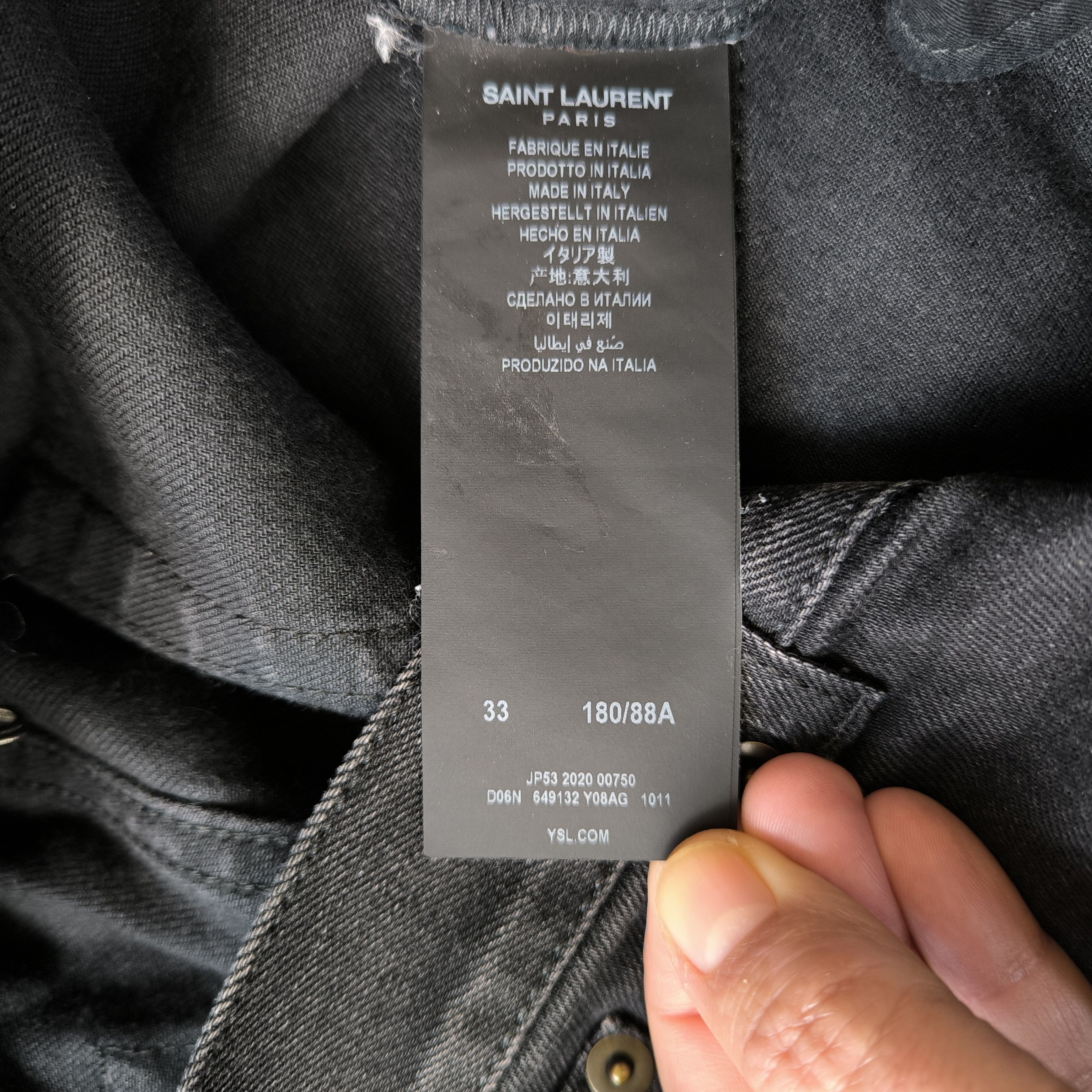 Saint Laurent Paris Saint Laurent D02 Black Slim Jeans Raw Hem Size 33 Fits 36 Size US 33 - 6 Thumbnail