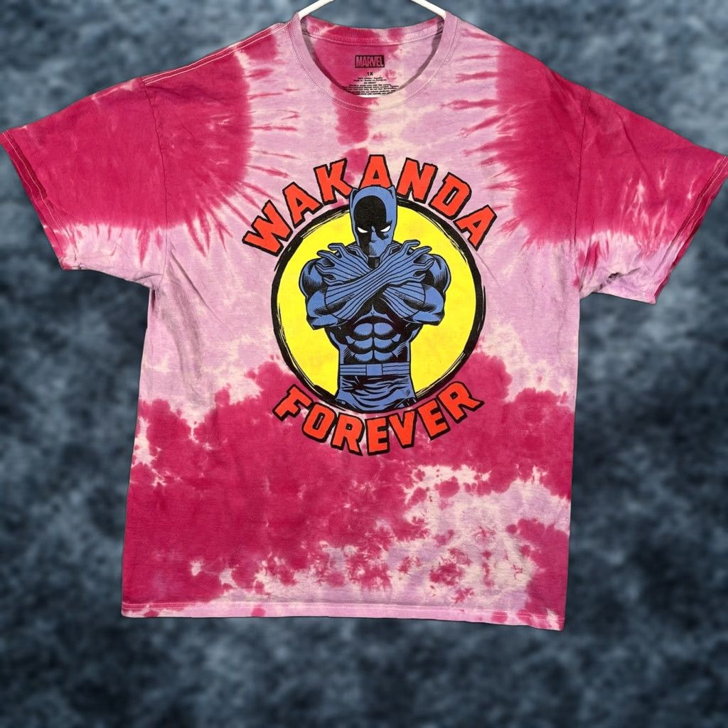 Vintage VINTAGE Marvel Wakanda Forever Movie T-Shirt Womens Size 1X 100% Cotton Tie Dye Size XL / US 12-14 / IT 48-50 - 1 Thumbnail