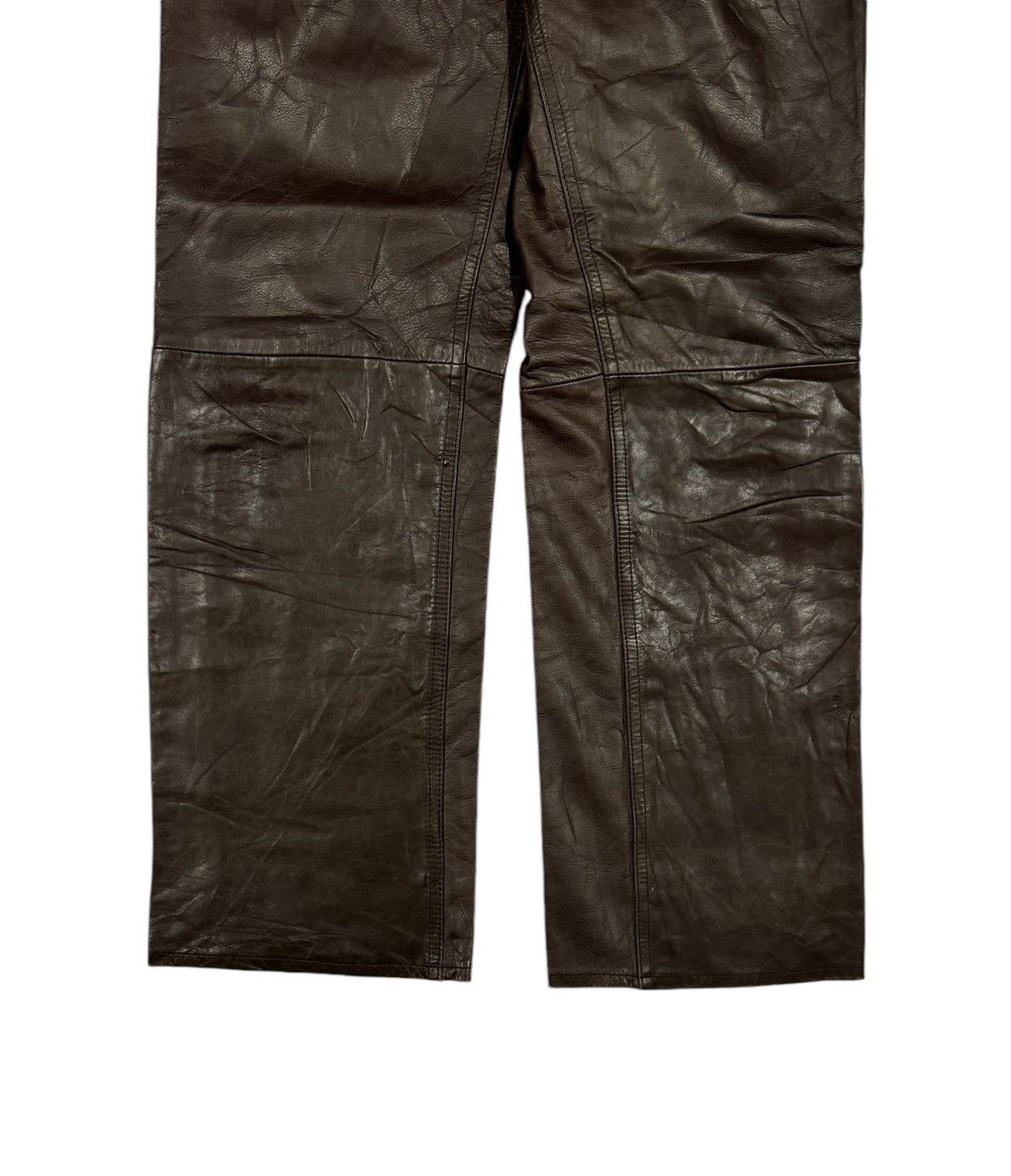 Gap × Vintage Vtg🔥Y2k 2000 Gap Bikers Boot Fit Leather Pants Size US 28 / EU 44 - 4 Thumbnail