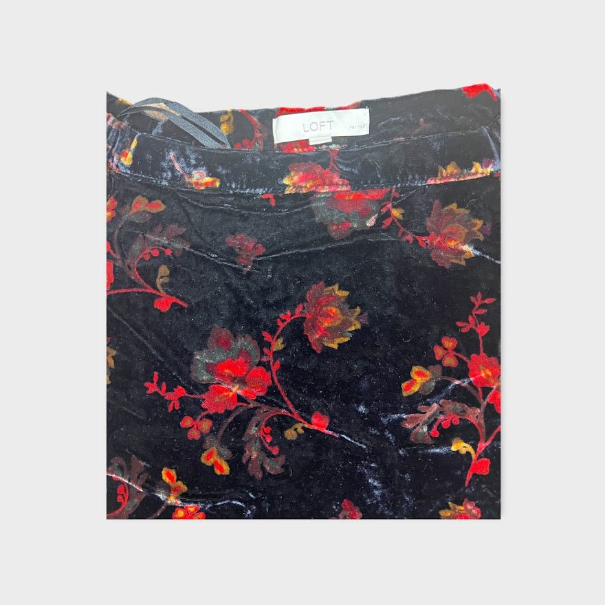 Ann Taylor LOFT | Floral Velvet Off The Shoulder Top | Small Size S / US 4 / IT 40 - 11 Thumbnail