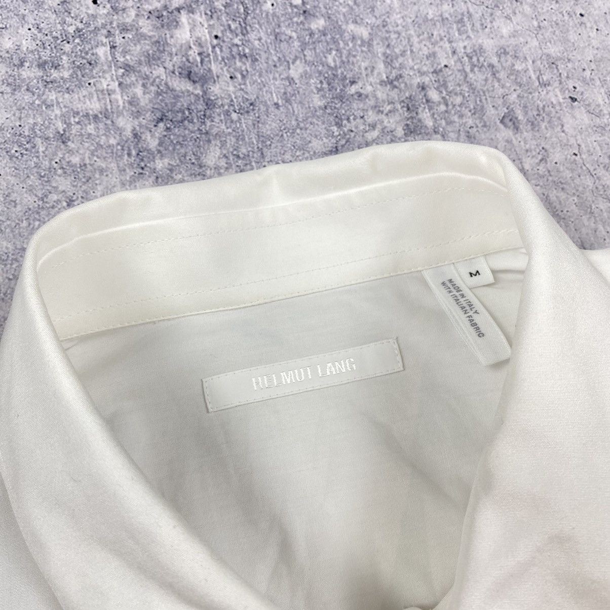Helmut Lang Helmut Lang Silver Back Print Shirt White Classic Men Size M Size US M / EU 48-50 / 2 - 8 Thumbnail