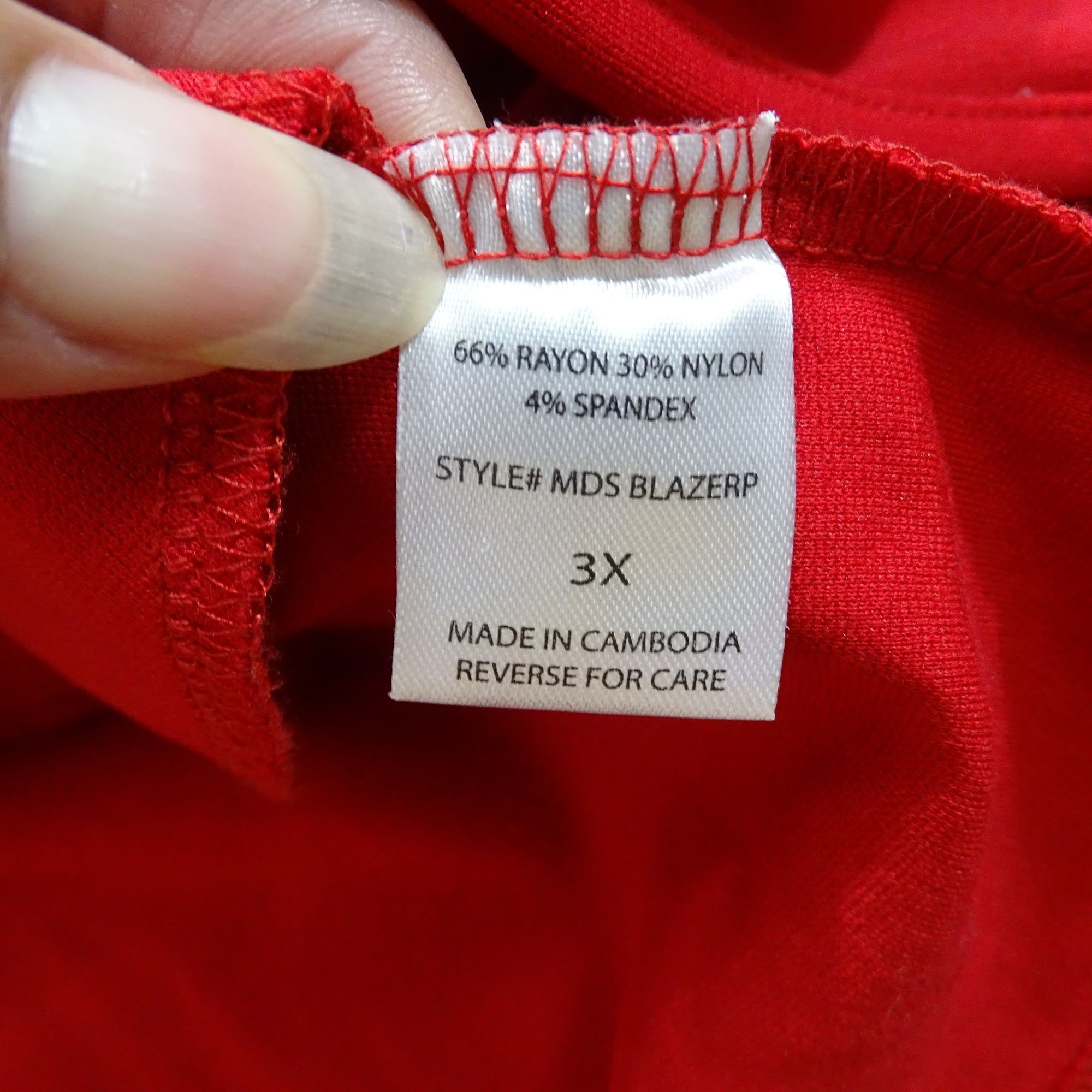 Other Dear Scarlett Women Red Open Front Blazer Jacket Size 3X Size 3XL / US 20-22 - 7 Thumbnail