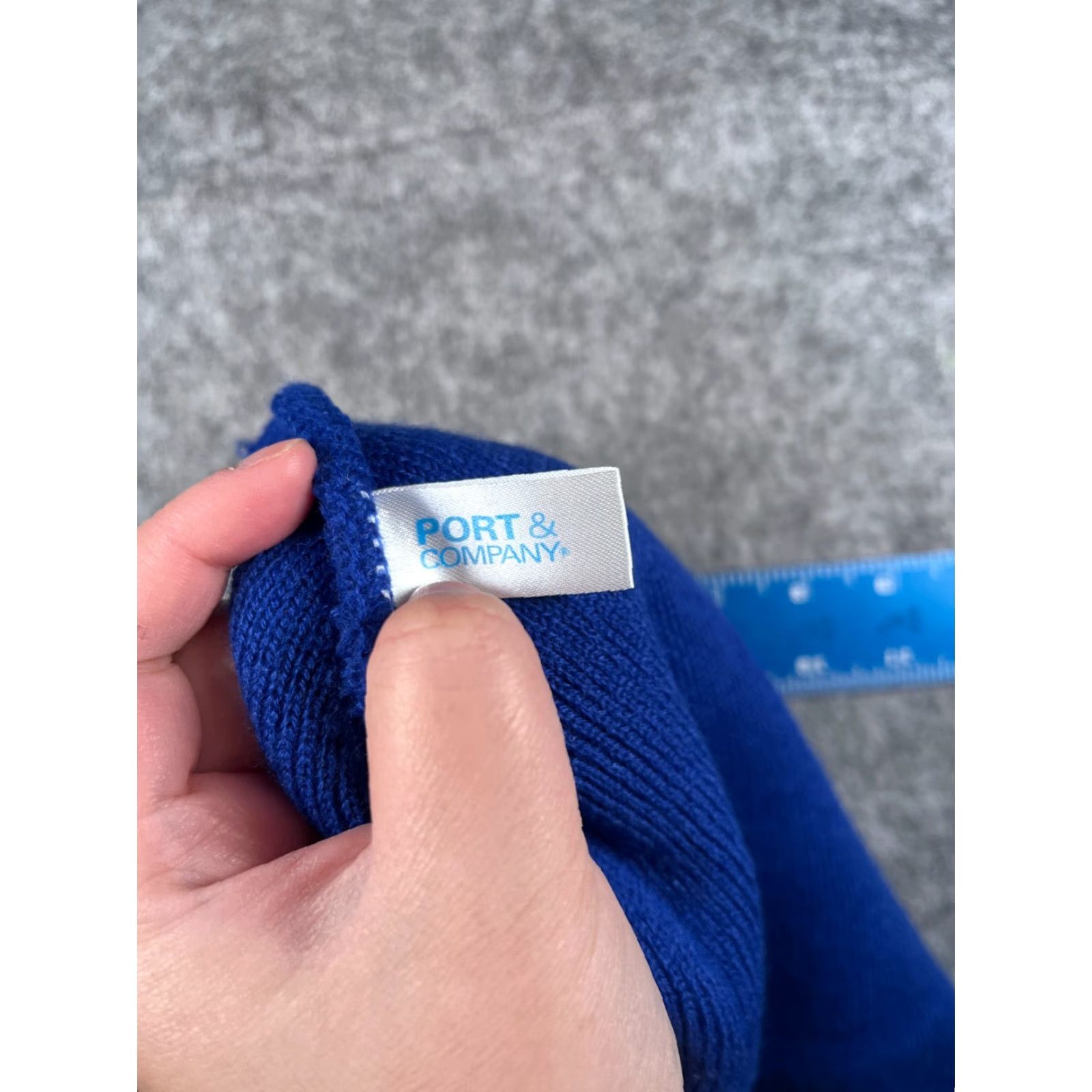 Port & Company Port & Company Beanie Toque A Logo Adult One Size Blue Knit Embroidered Acrylic Size ONE SIZE - 7 Thumbnail