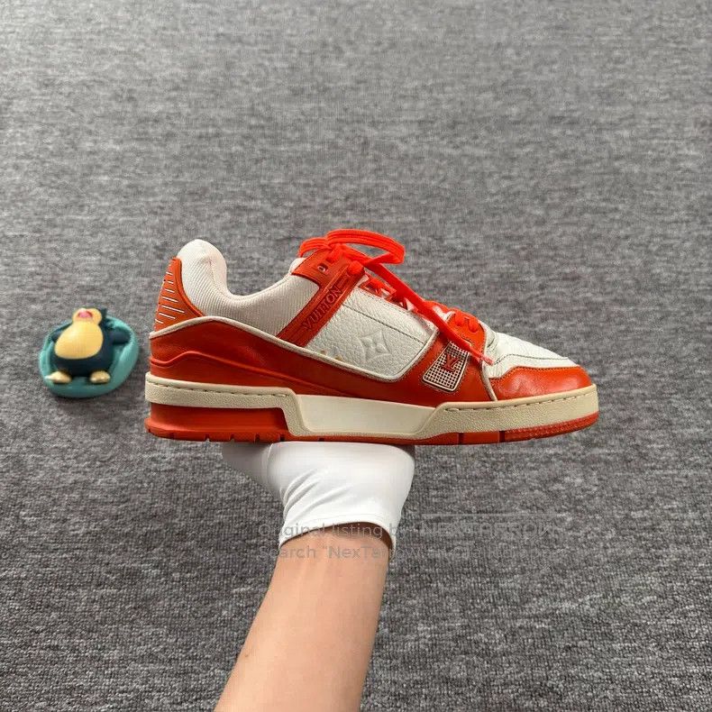 Other Louis Vuitton Trainer White Orange Denim shoes Size US 6 / EU 39 - 7 Thumbnail