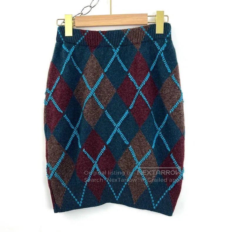 Chanel Chanel 24A colour-blocked diamond plaid cashmere knitted s Size 24" / US 00 / IT 34 - 2 Thumbnail