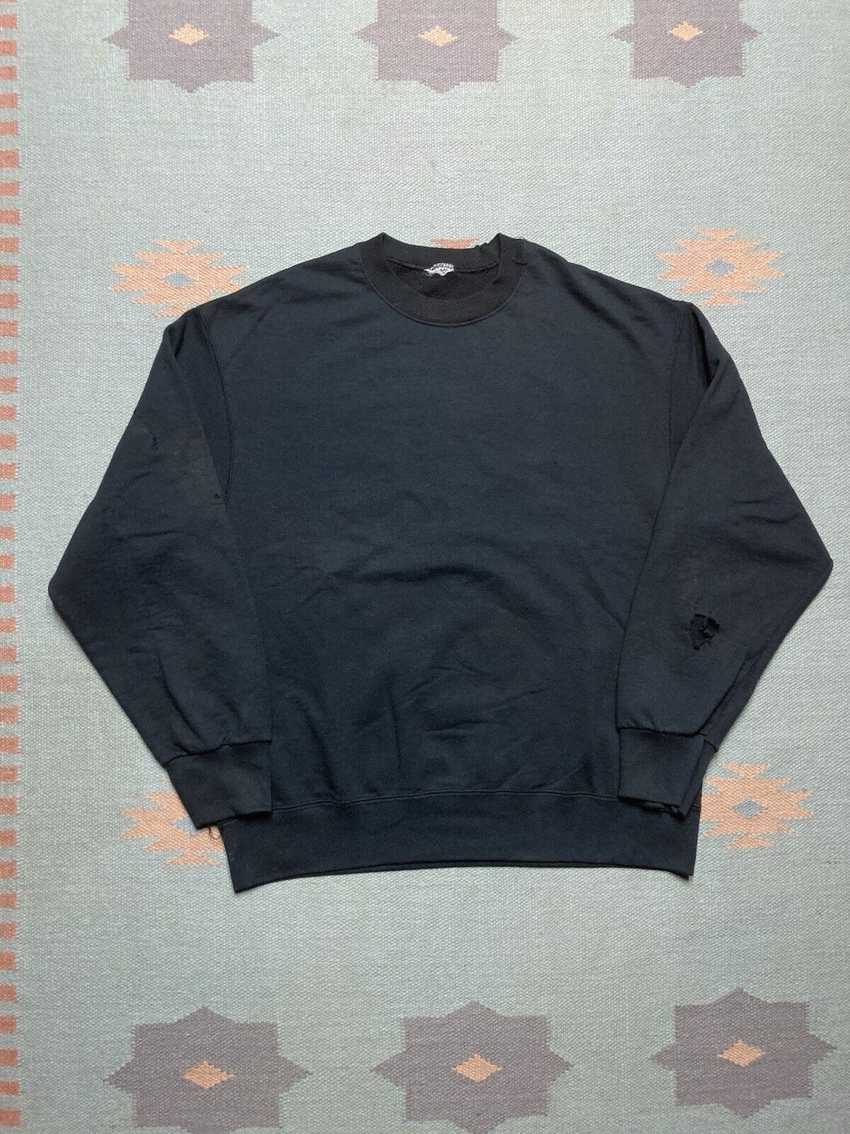Vintage 80s sweatshirt blank black grunge goth faded distressed XL Size US XL / EU 56 / 4 - 1 Thumbnail