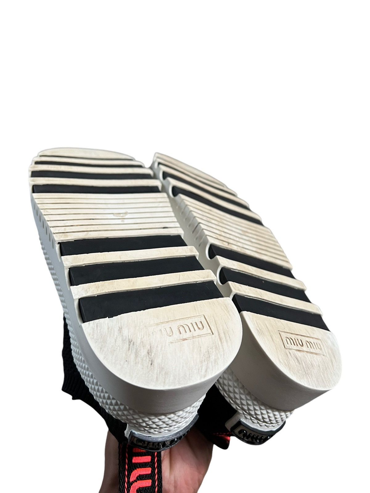 Miu Miu × Prada Miu Miu Black Technical Knit Sneakers Size US 7 / IT 37 - 8 Thumbnail