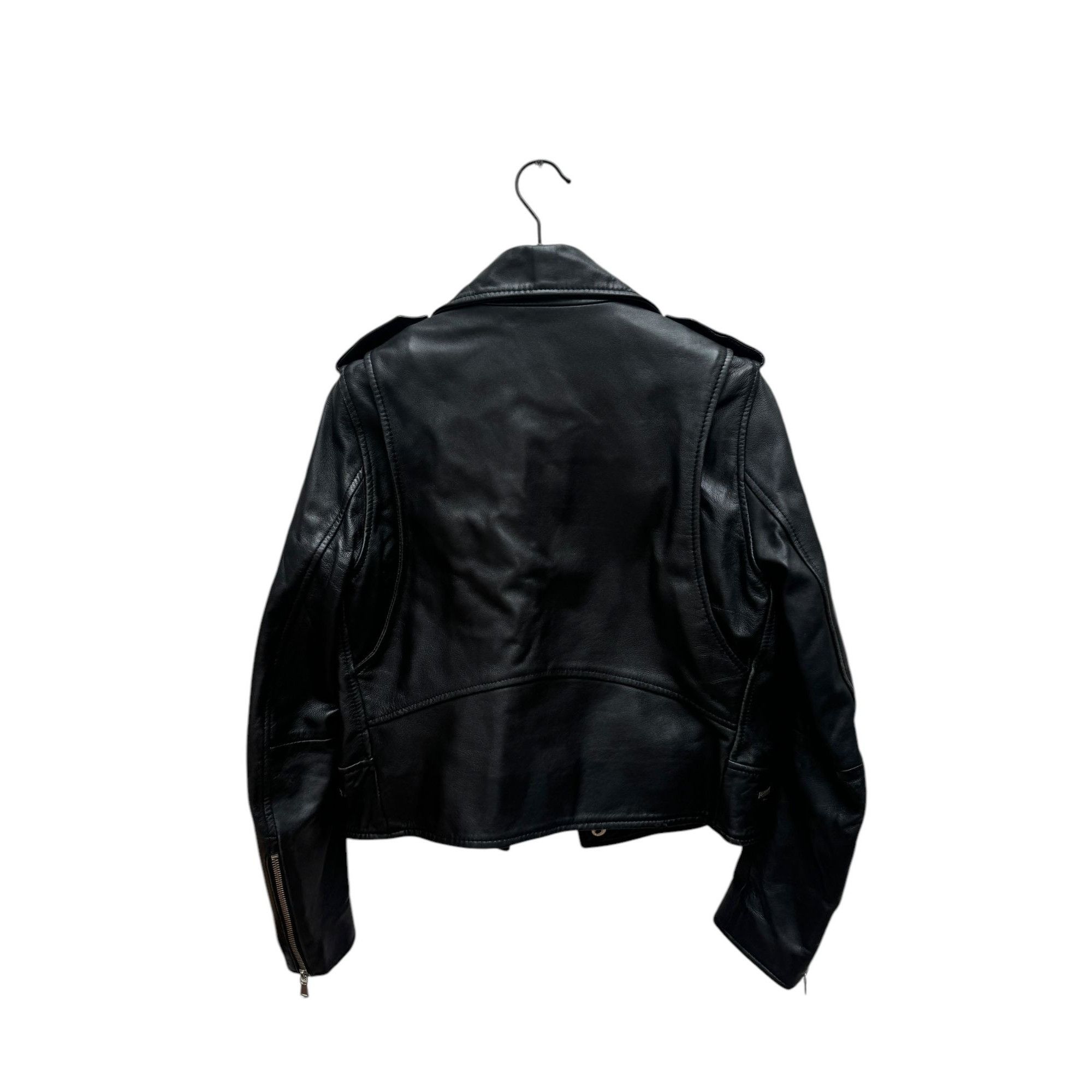 Sandro Black Biker Leather Jacket Size XS / US 0-2 / IT 36-38 - 4 Thumbnail