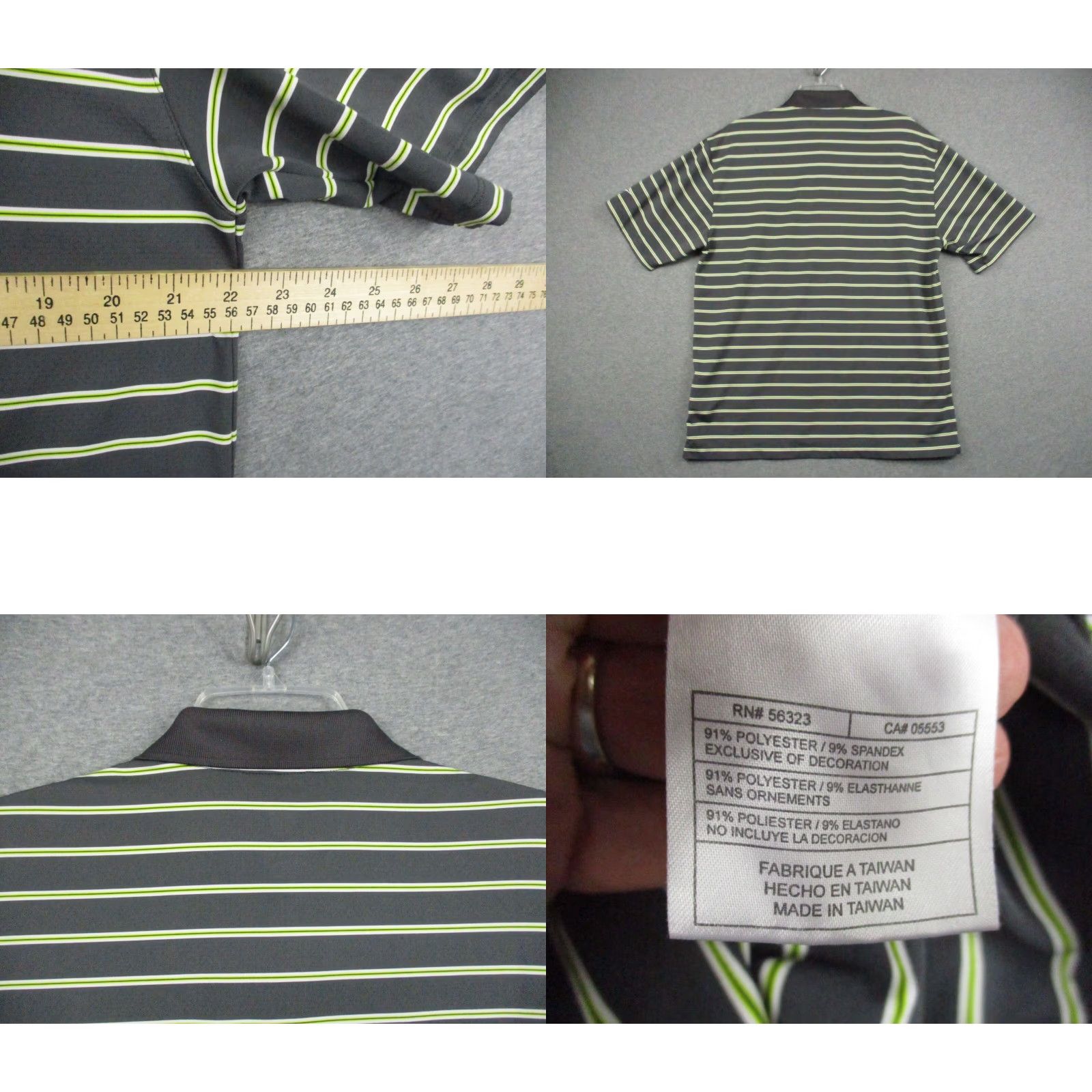 Nike Nike Golf Polo Shirt L Men Blue Green Stripe Short Sleeve Greystone Grey Cup Size US L / EU 52-54 / 3 - 8 Thumbnail