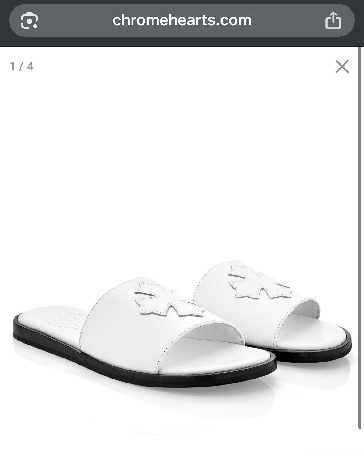 Chrome Hearts Chrome hearts white leather ch plus patch slippers size 41 Size US 8 / EU 41 - 2 Thumbnail