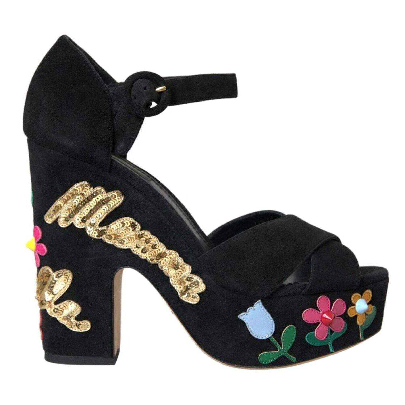 Dolce & Gabbana Dolce & Gabbana Black Suede Ankle Strap Heels Sandals Shoes Size US 9 / IT 39 - 3 Thumbnail