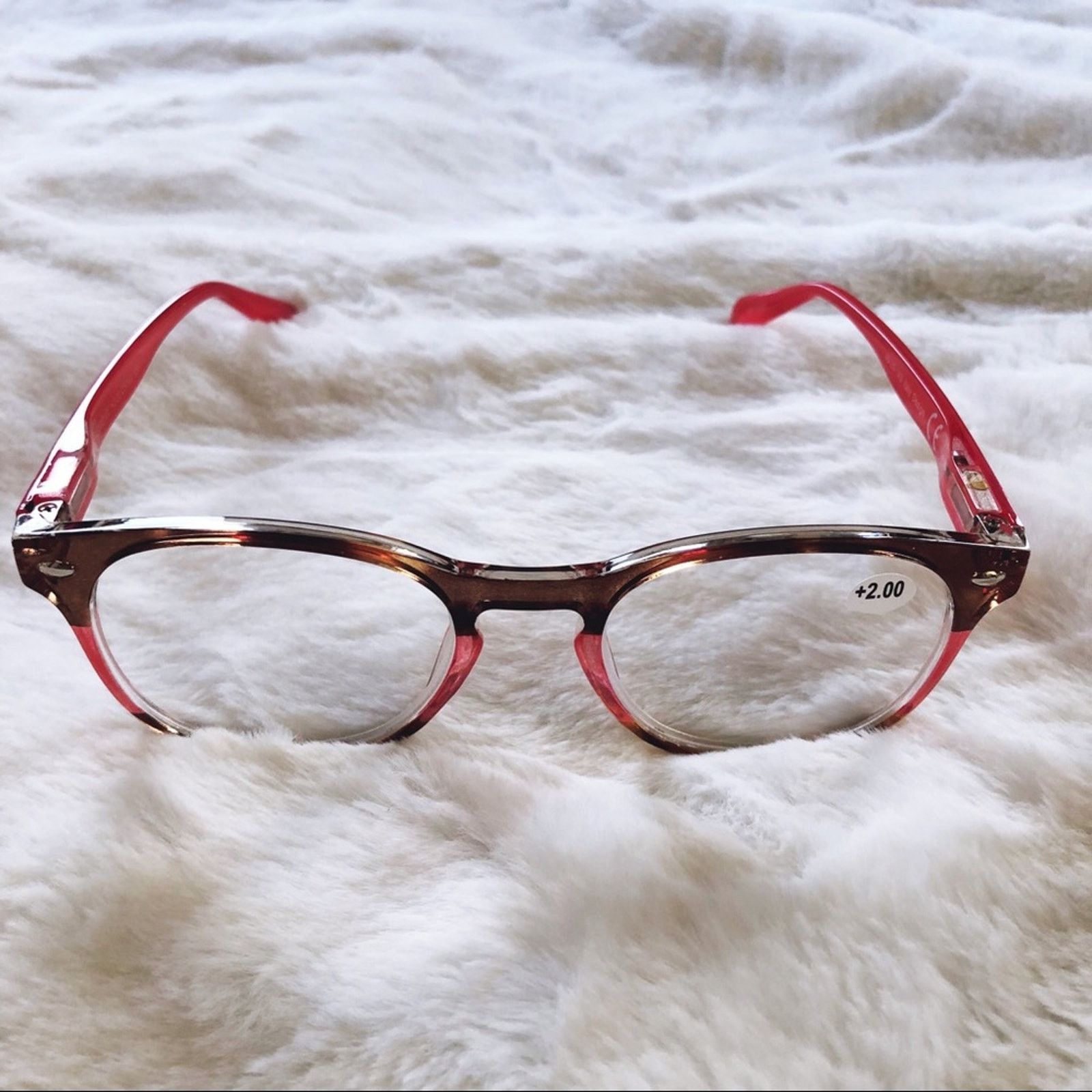 Other Hector Red & Brown Round Rim Reader Glasses Size ONE SIZE - 3 Thumbnail