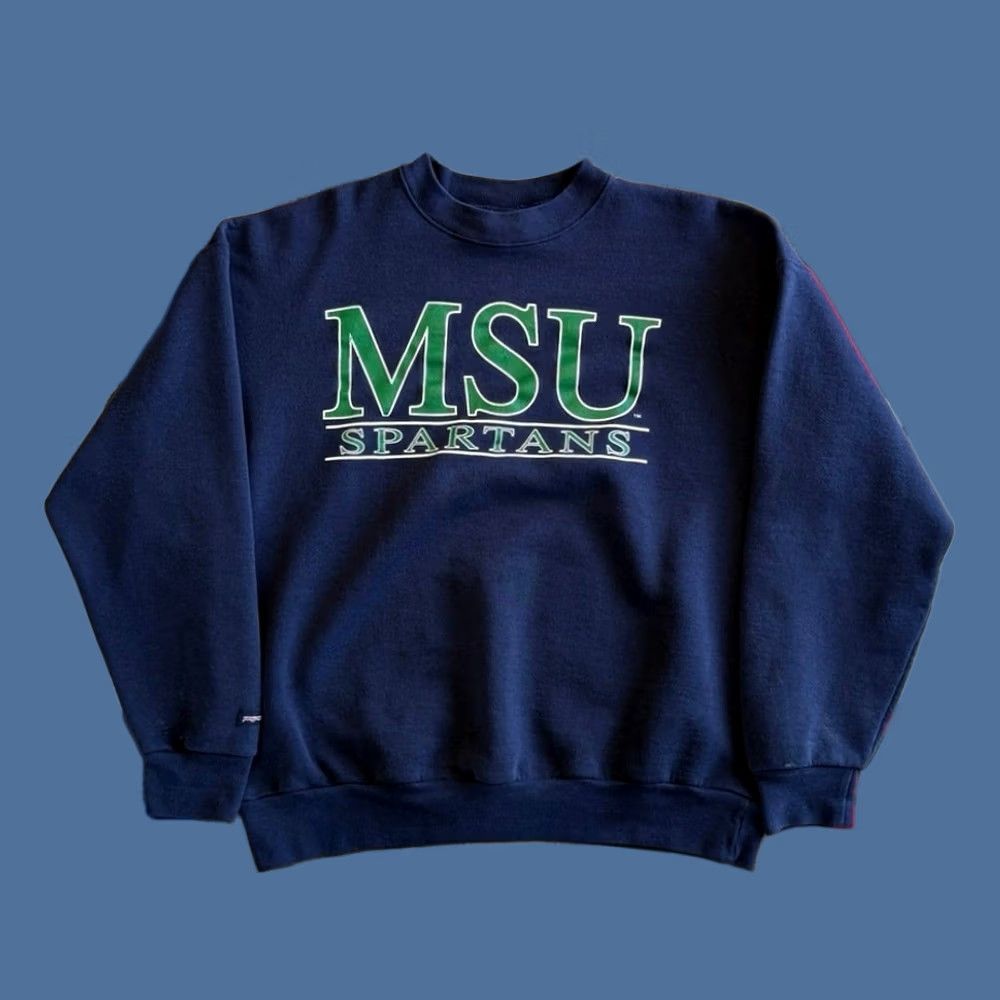 Jansport VINTAGE JanSport 90s Michigan State University Spartans Crewneck Sweatshirt 2XL Blue Mens Size US XXL / EU 58 / 5 - 1 Thumbnail
