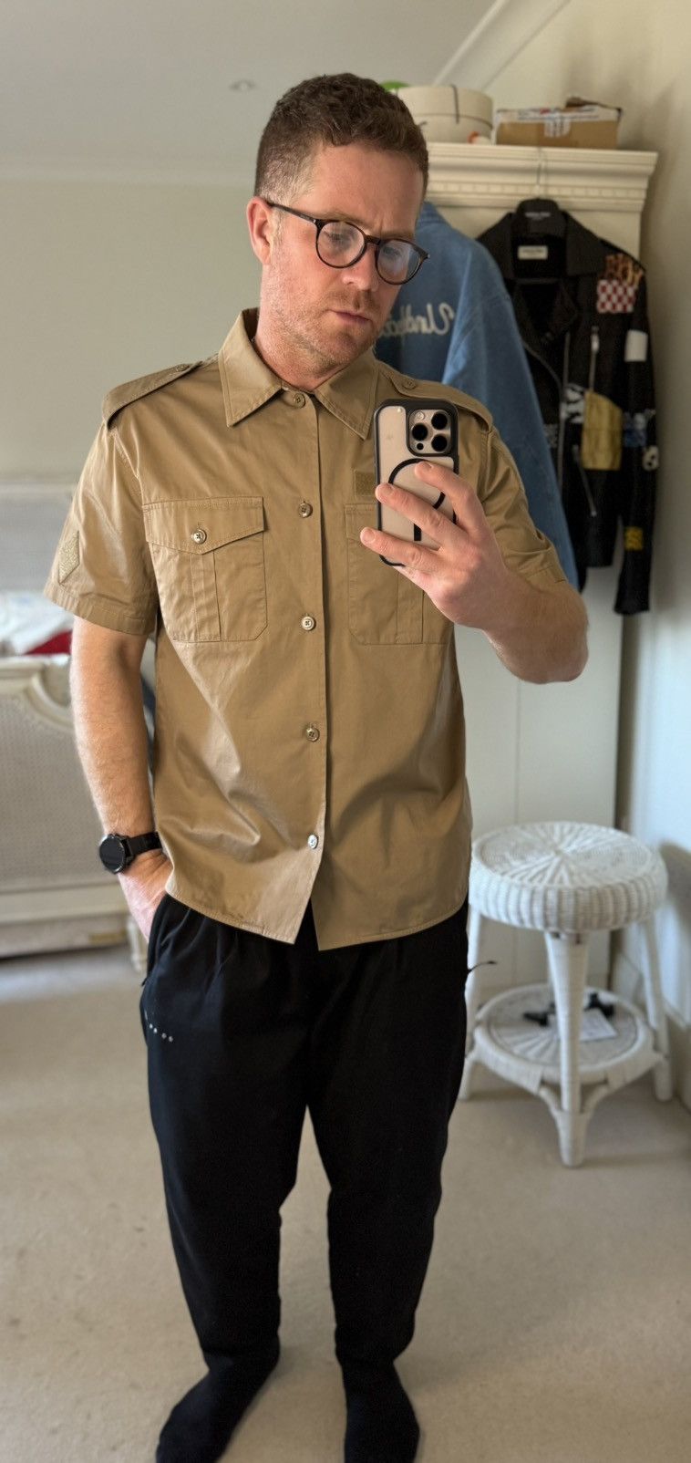 Celine SS23 $990 🤑 Celine military short sleeve shirt Hedi 41 L Size US L / EU 52-54 / 3 - 4 Thumbnail